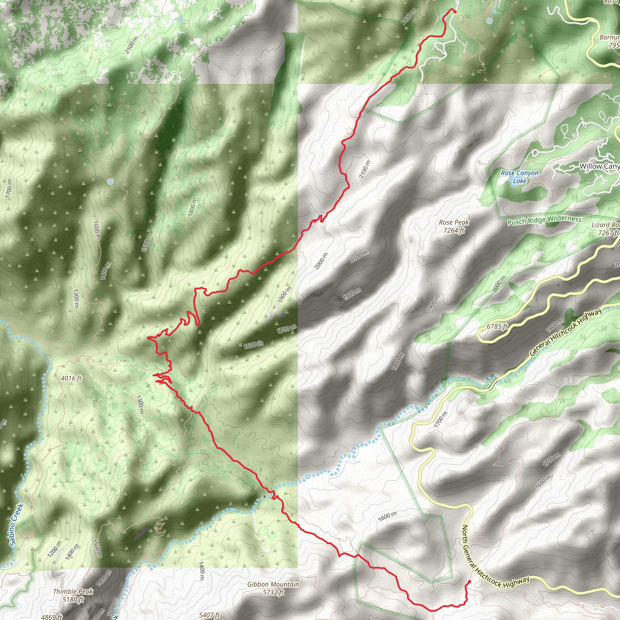 Arizona and Palisades Trail mobile static map