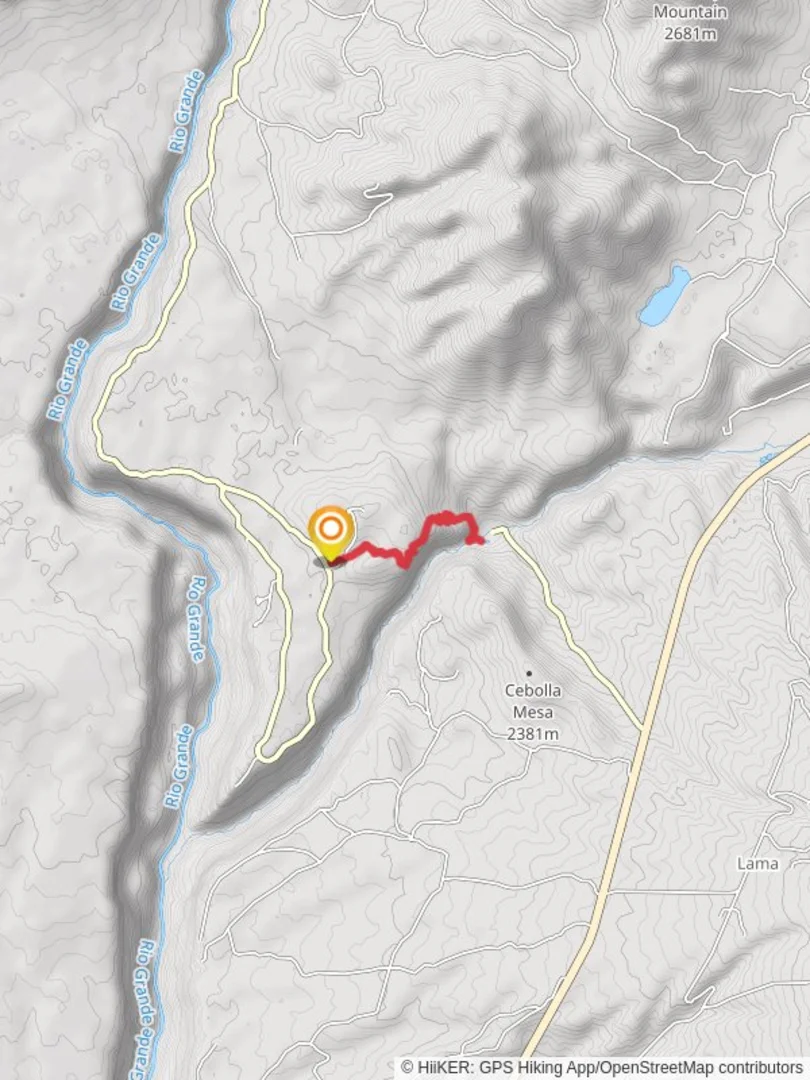 An image depicting the trail Red River via Pescado Trail and its surrounding area.
