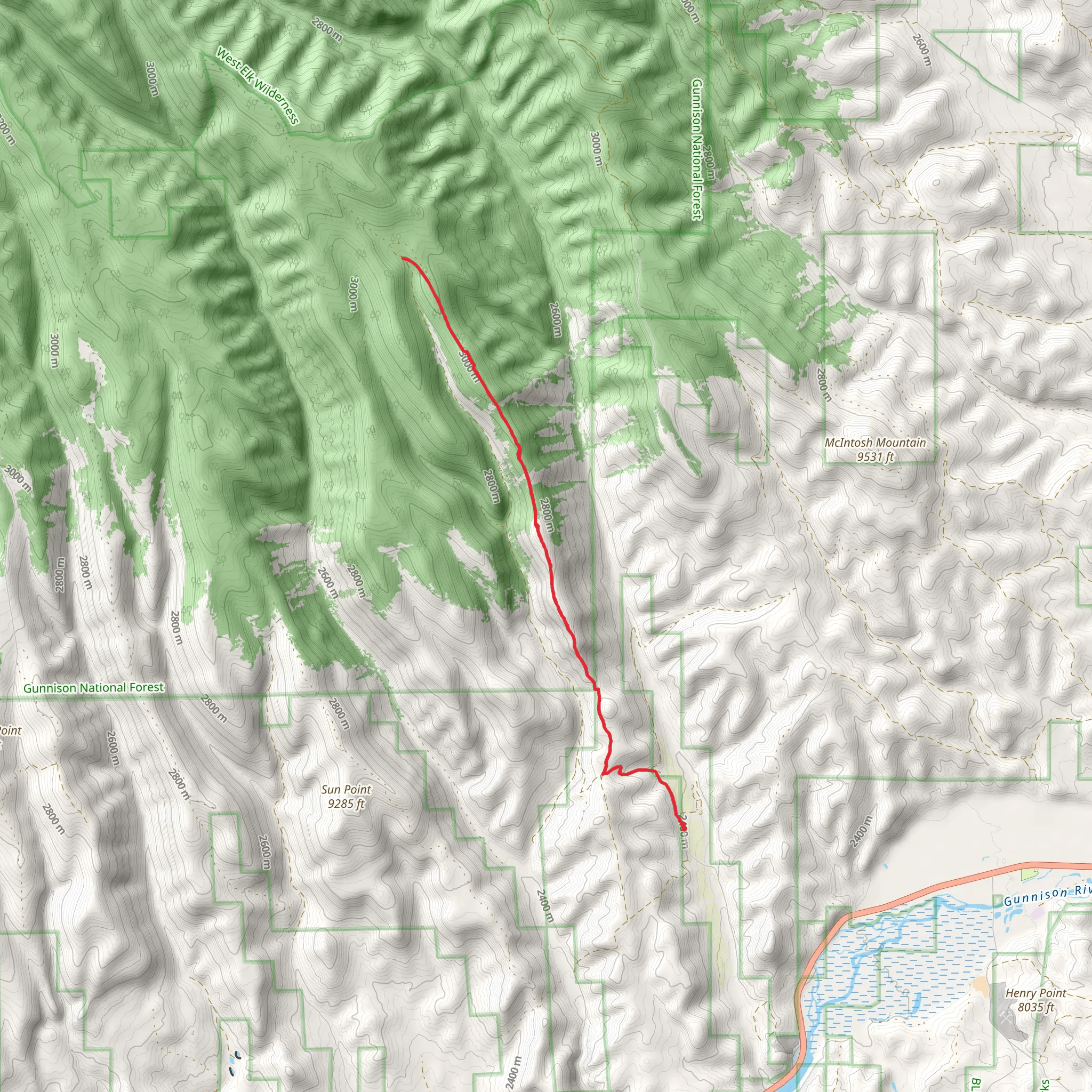 Sun Creek Trail mobile static map