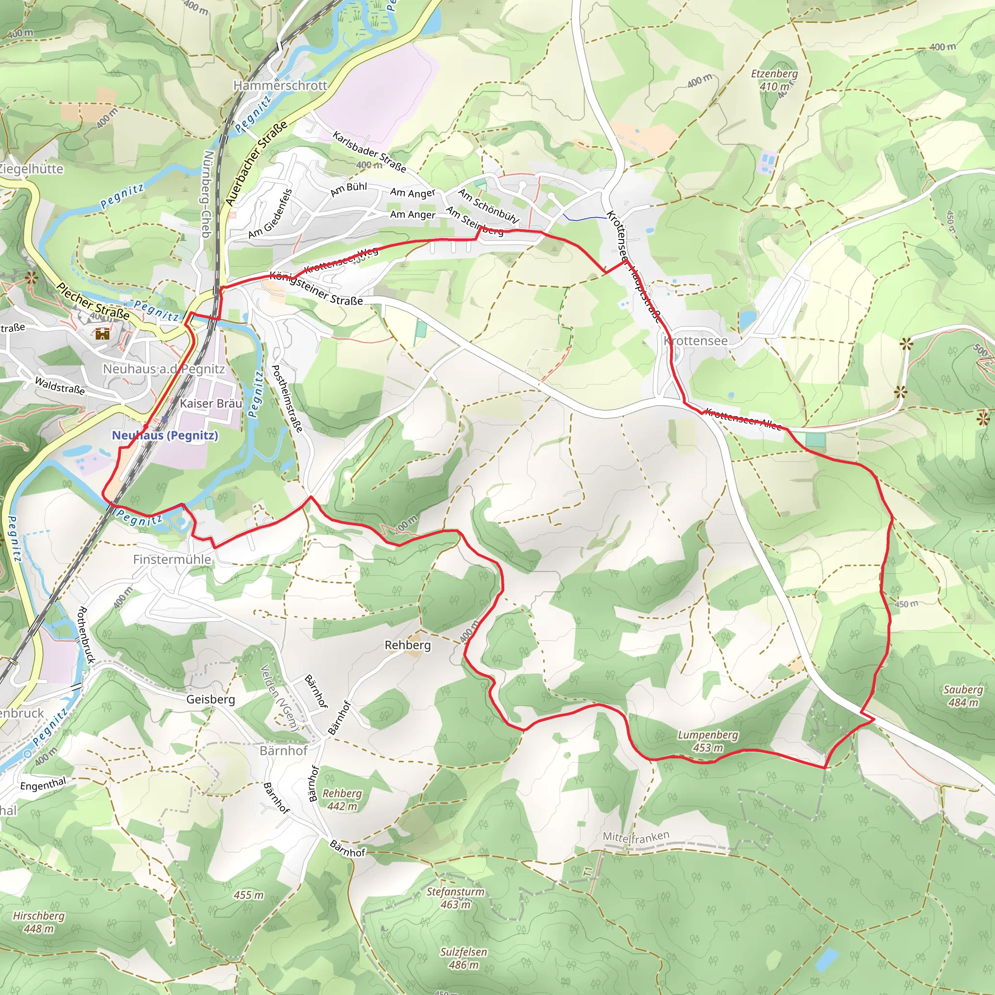 Pegnitz via Karstkundlicher Wanderpfad mobile static map