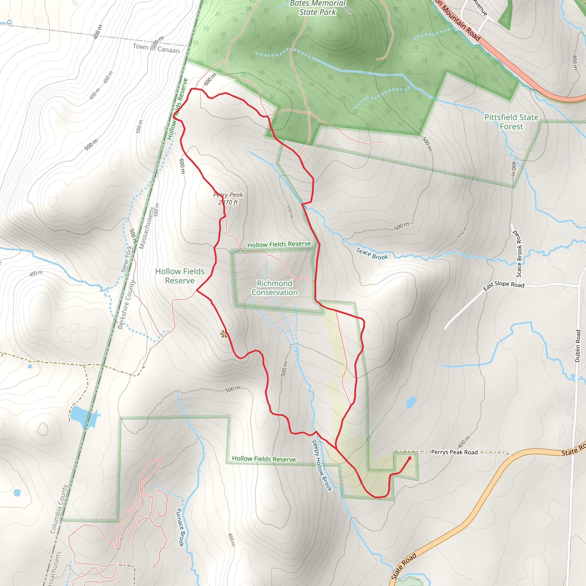 Perry Peak via Seace Brook Loop mobile static map