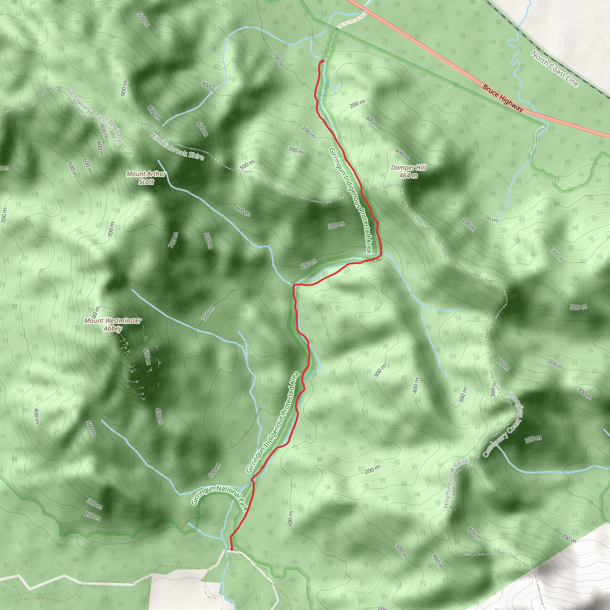 Dalrymple Gap Track mobile static map