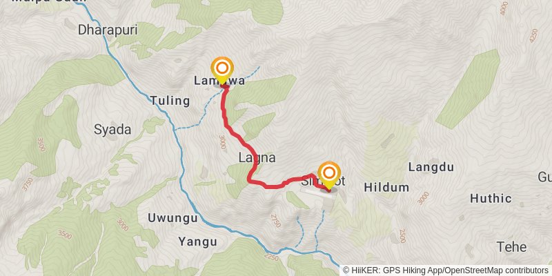 Great Himalayan Trail stage 90 Map