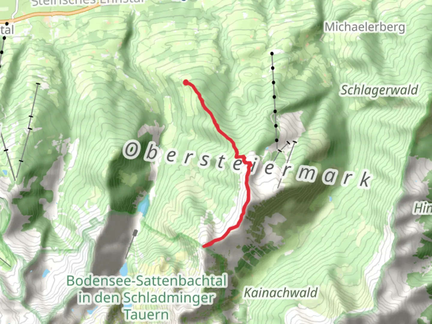 An image depicting the trail Gössenberg - Pleschnitzzinken - Ochsenkarhöhe - Scheibleck and its surrounding area.
