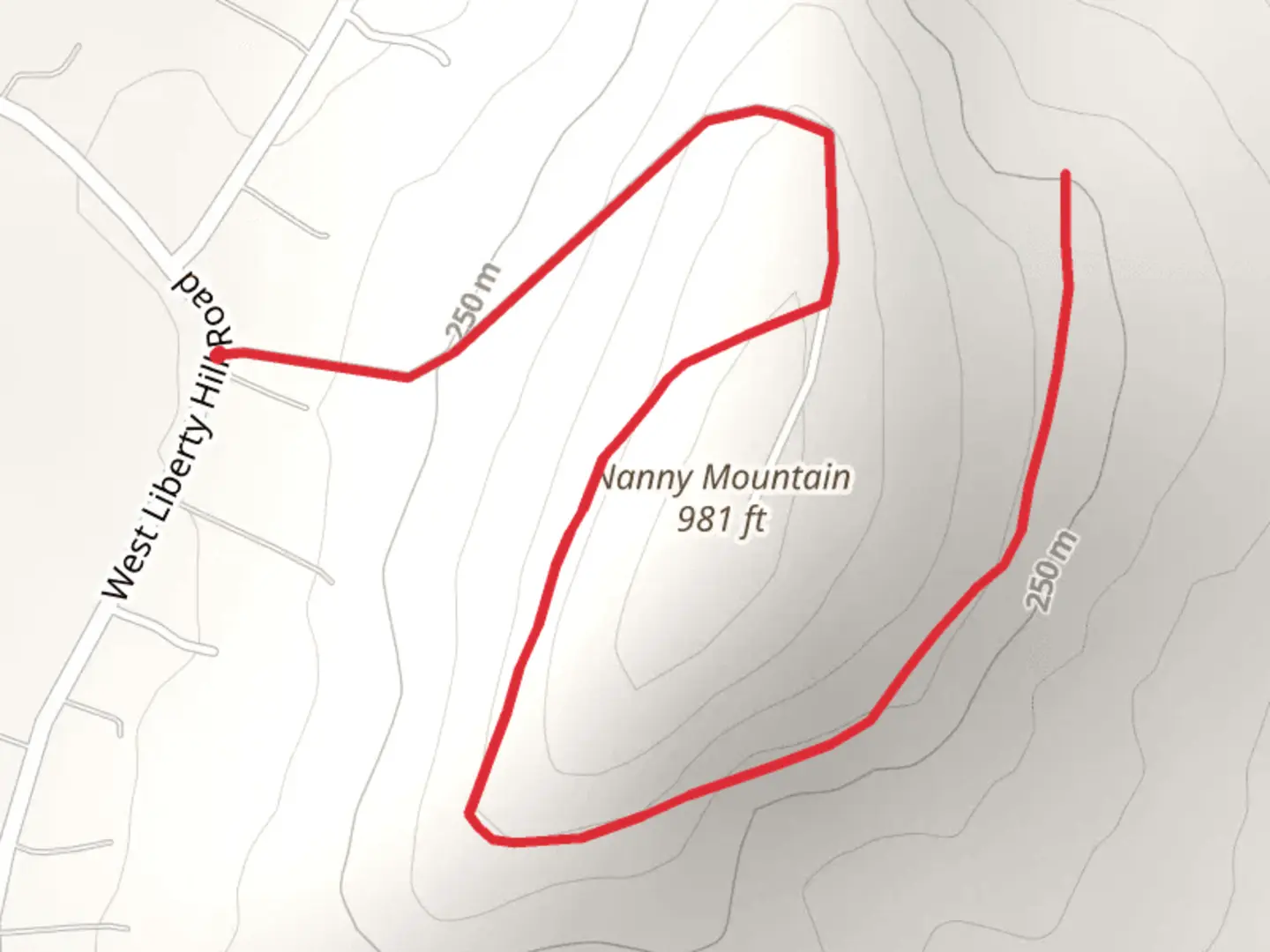 An image depicting the trail Nanny Mountain and its surrounding area.