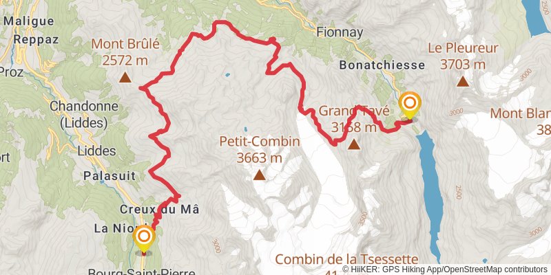 Alpenpässe-Weg stage 23 Map