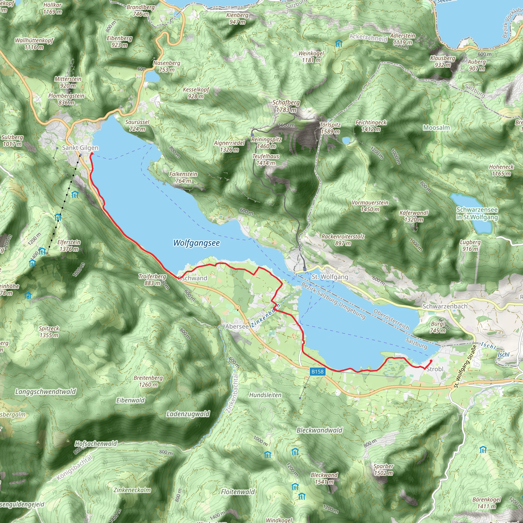 Wolfgangsee Lake Path mobile static map