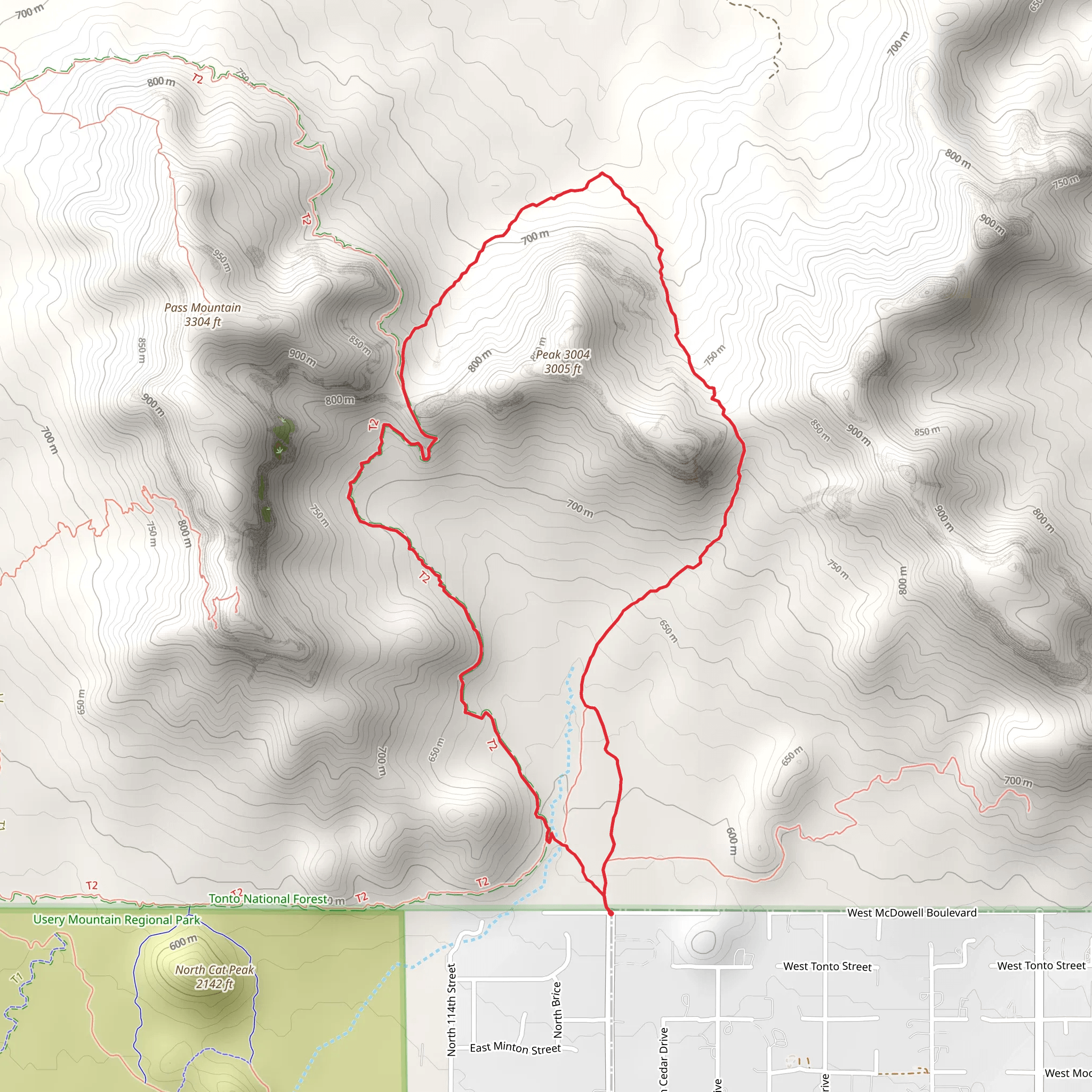 Bulldog Saddle Loop Trail mobile static map