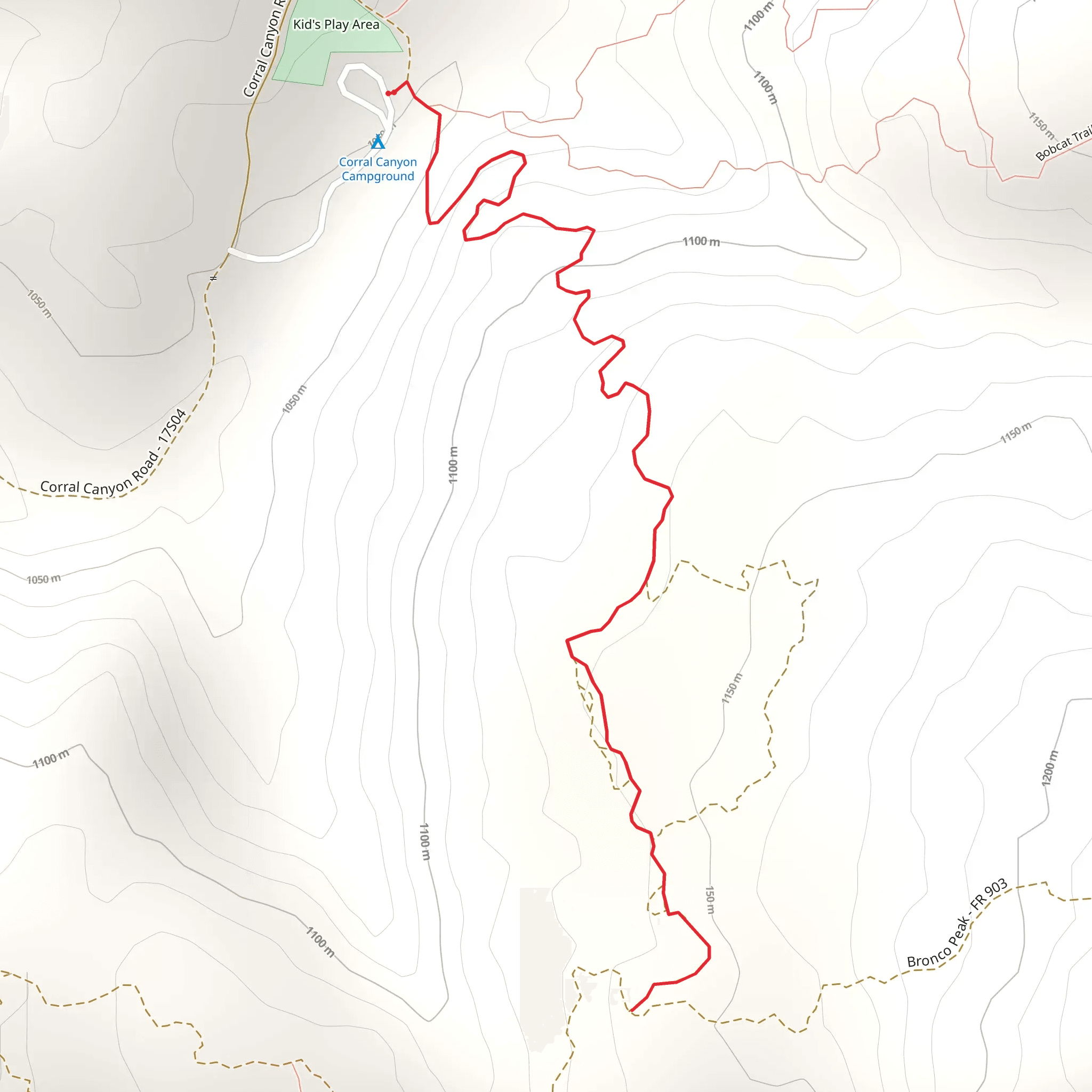 Bronco Peak Connector Trail mobile static map
