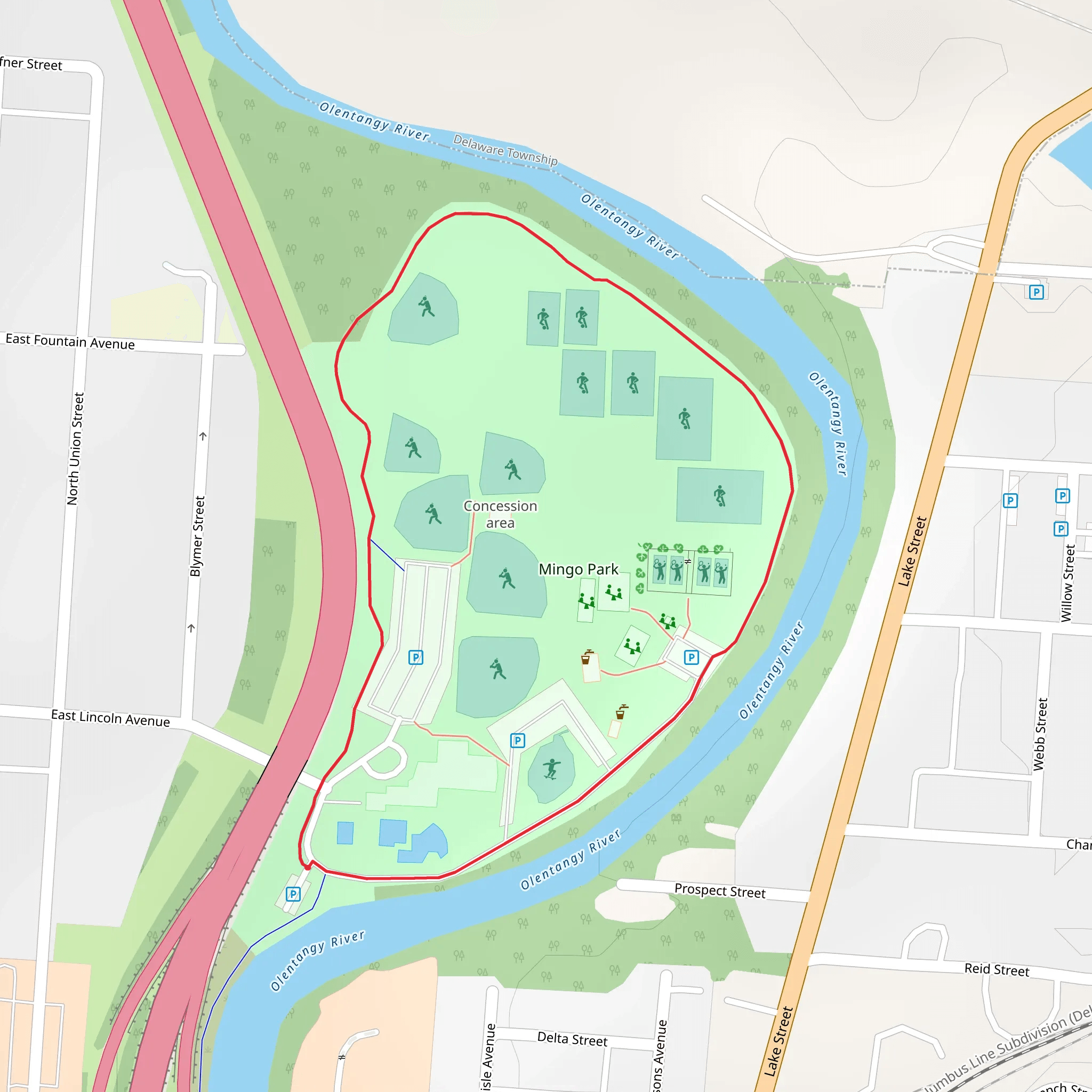Mingo Park Loop mobile static map