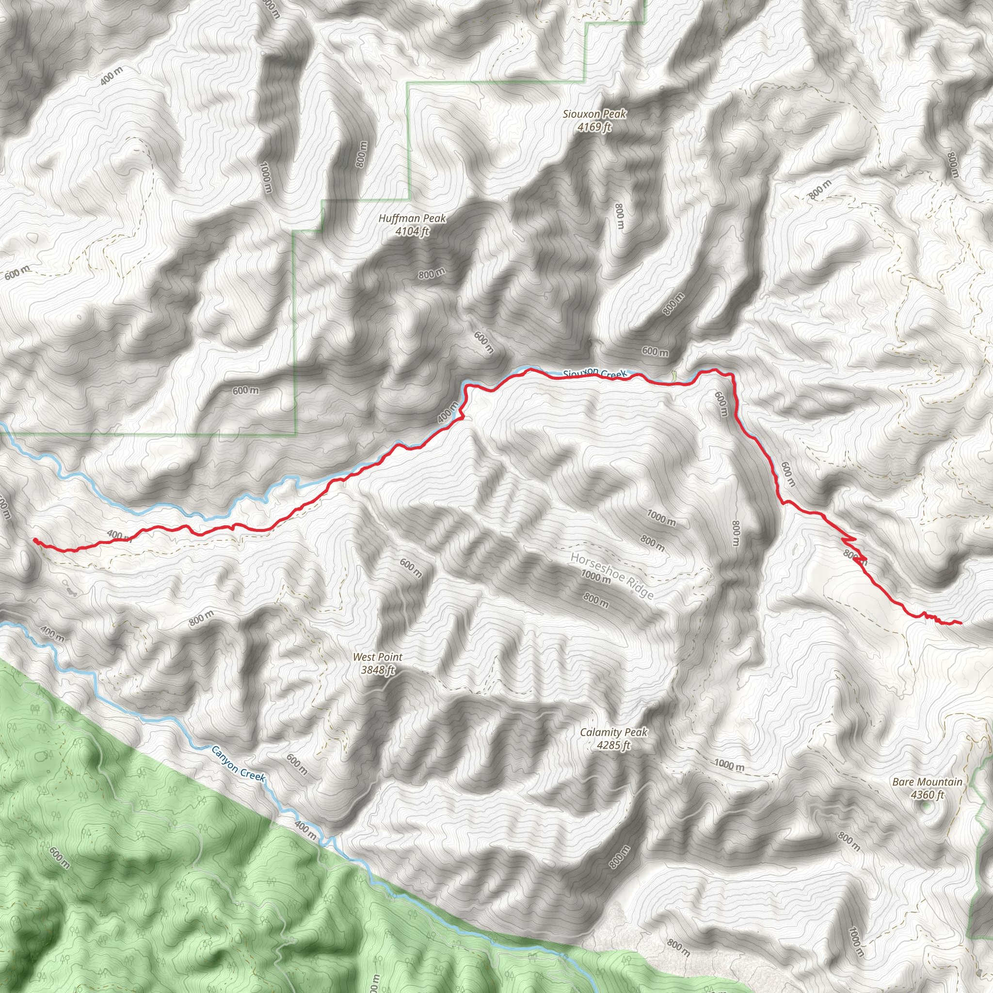 Siouxon Trail mobile static map