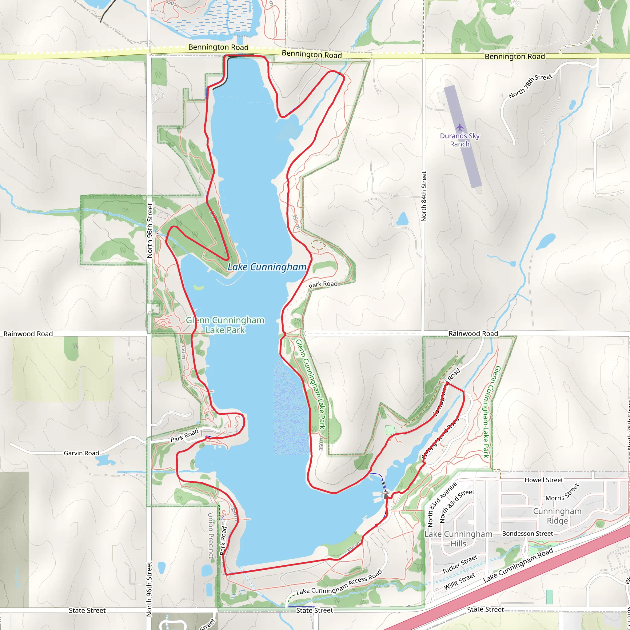 Lake Cunningham Trail mobile static map