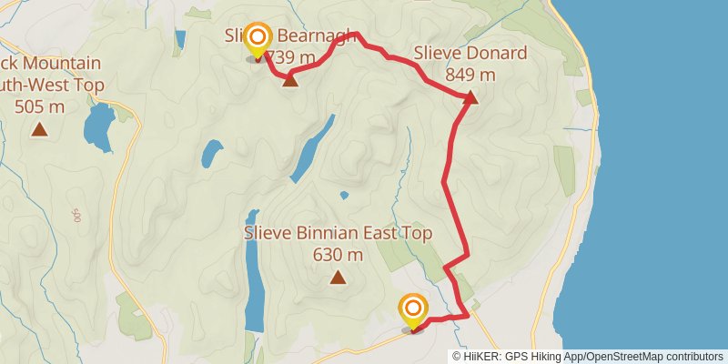 Mourne Wall Walk stage 2 Map