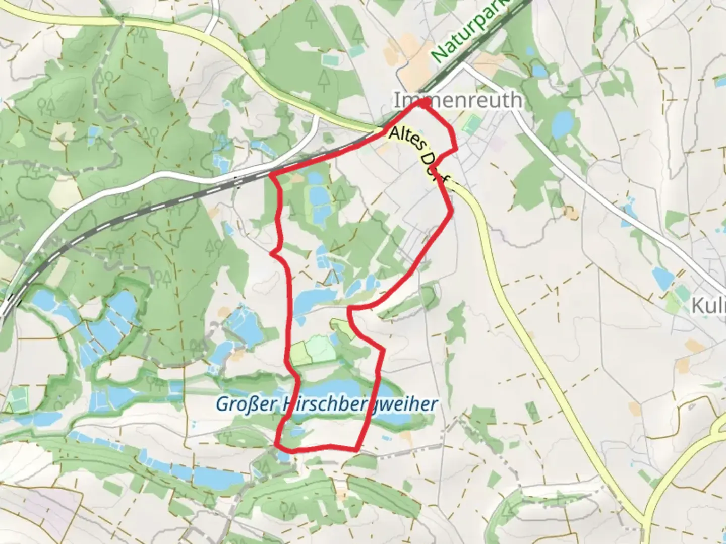 An image depicting the trail Herzingweiher via Seenweg and its surrounding area.