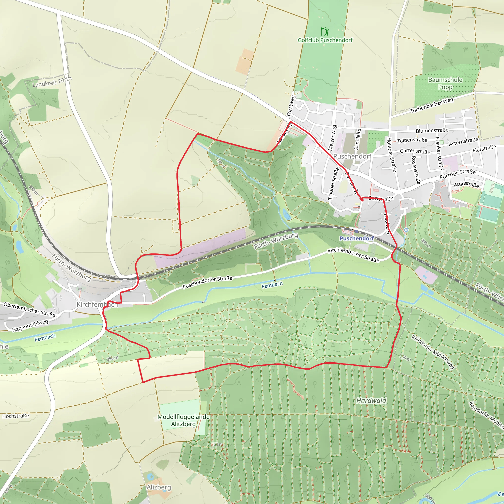 Puschendorf Wanderweg mobile static map