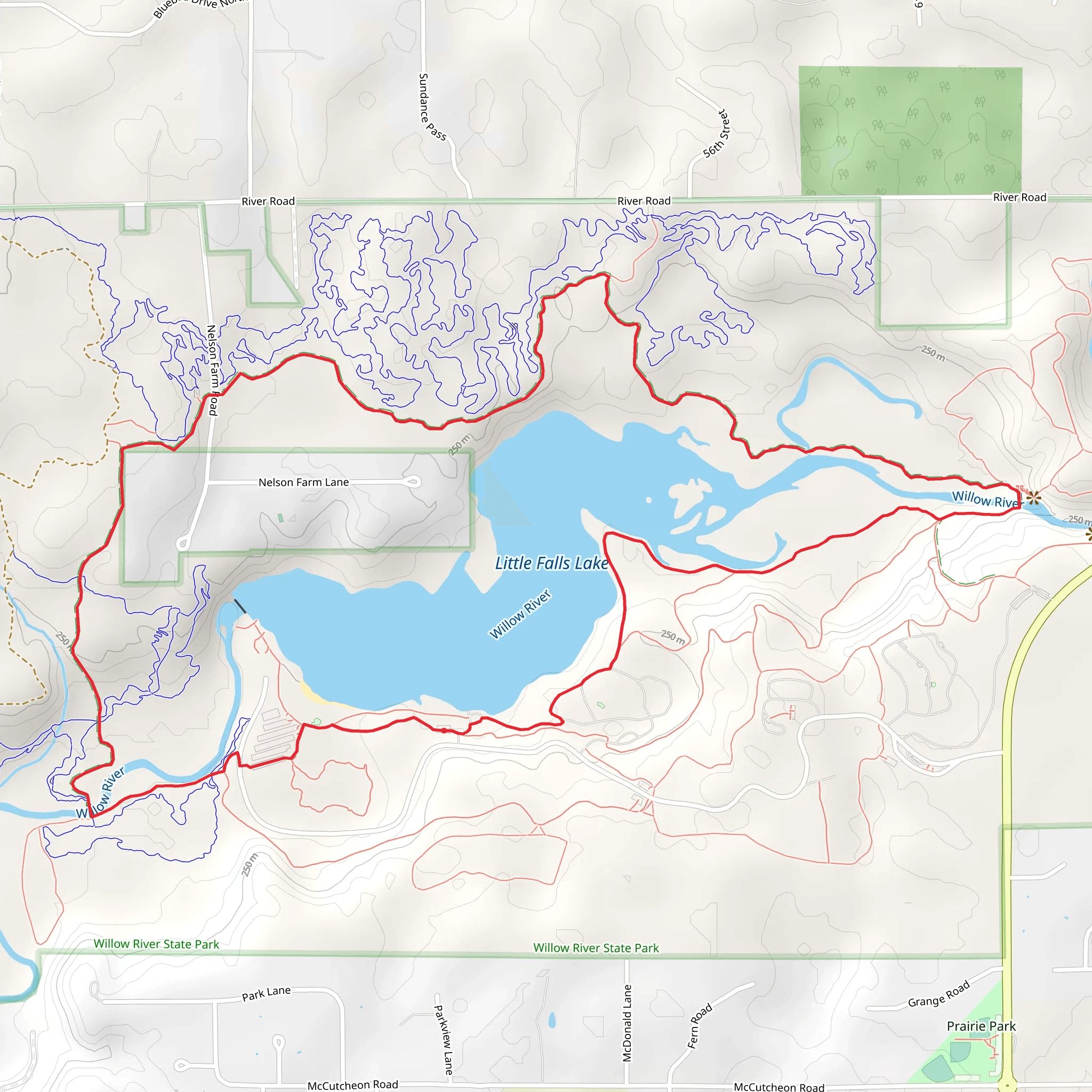 Little Falls Lake Loop mobile static map
