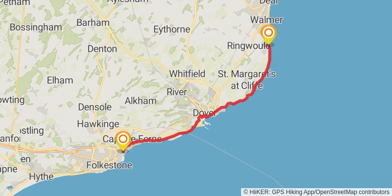 England Coast Path - Ramsgate to Camber stage 3 Map