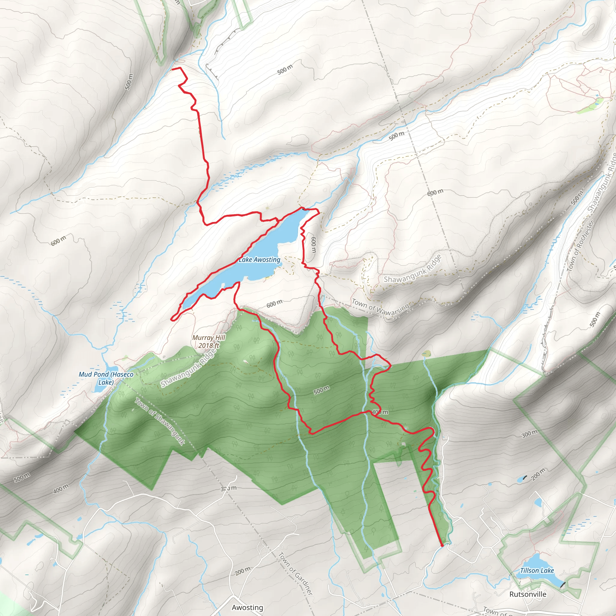 Lake Awosting from Aumick Road mobile static map