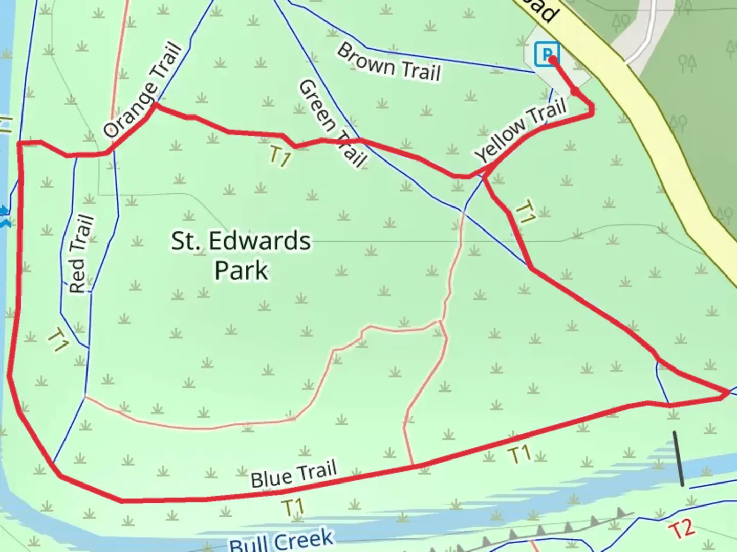 An image depicting the trail St Edwards Park Loop and its surrounding area.