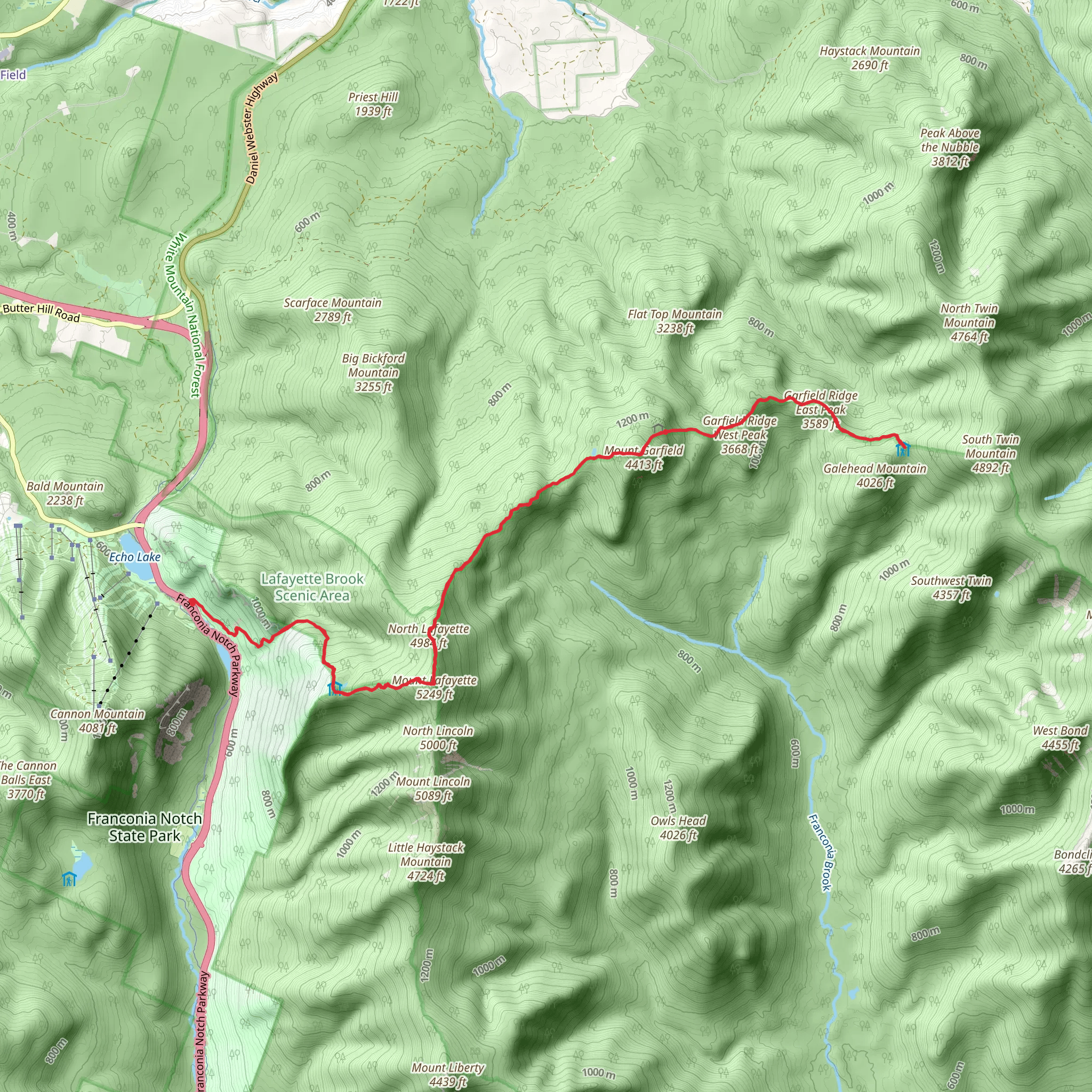 Garfield Ridge via Green Leaf Trail mobile static map