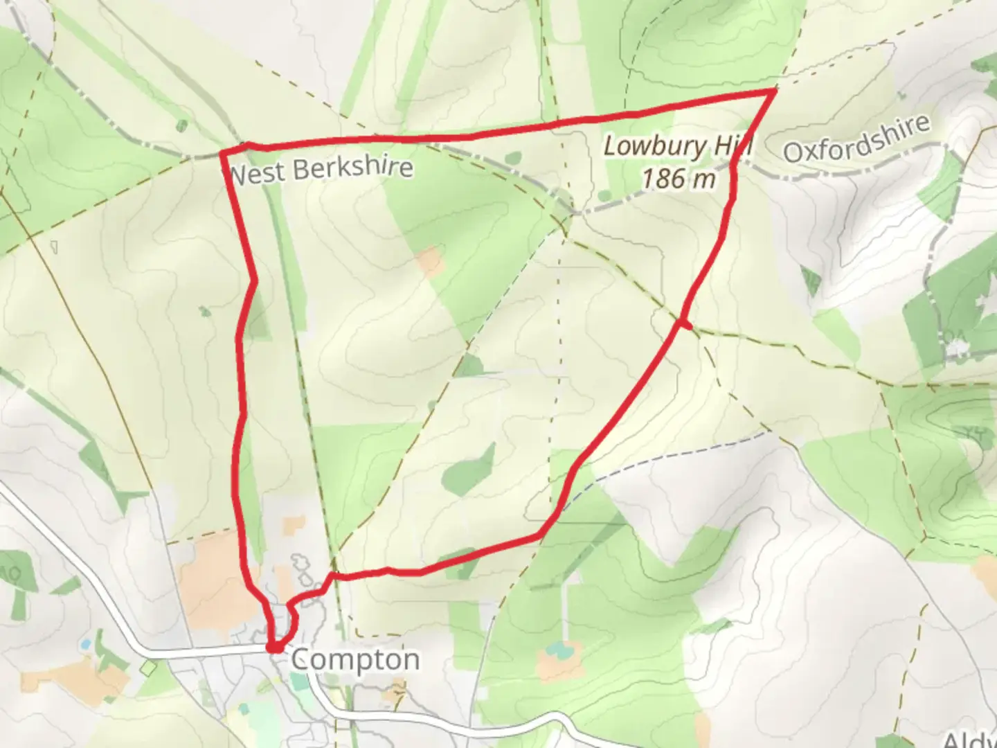 An image depicting the trail Compton Loop and its surrounding area.