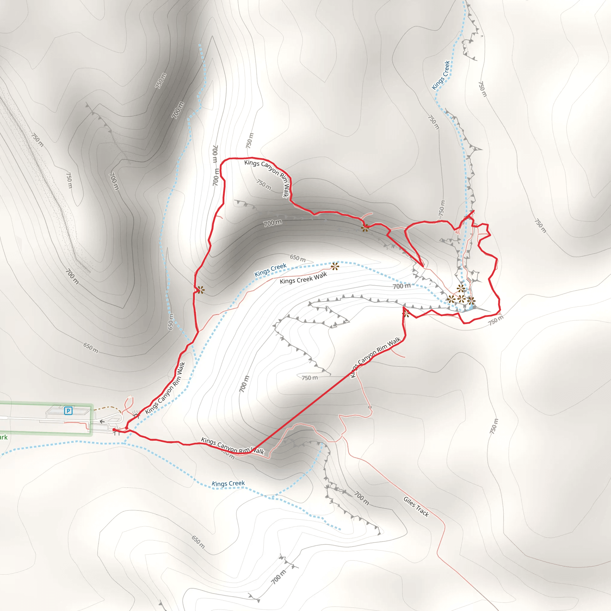 Watarrka Rim Walk mobile static map