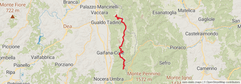 Sentiero Italia - Apennines Section stage 37 Map