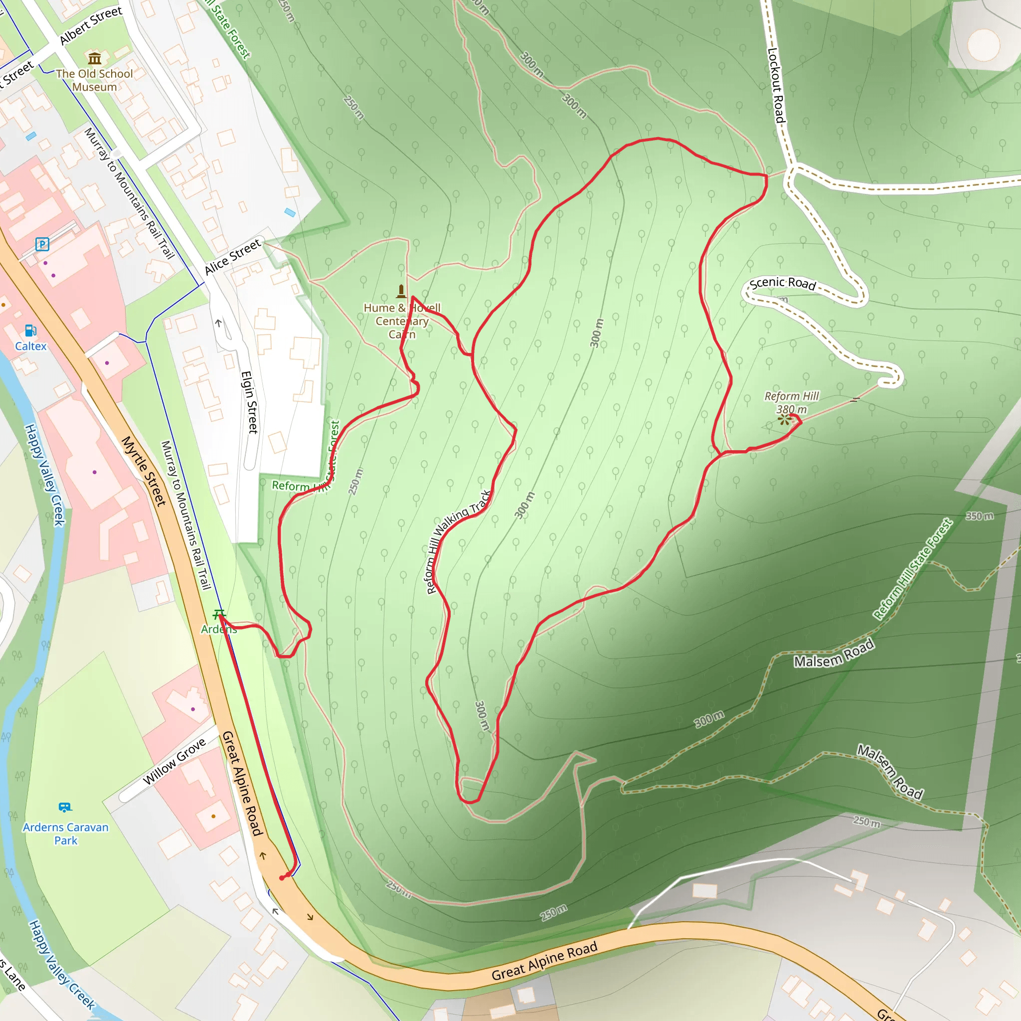 Reform Hill - Myrtleford Threatened Species Mosaic Trail mobile static map
