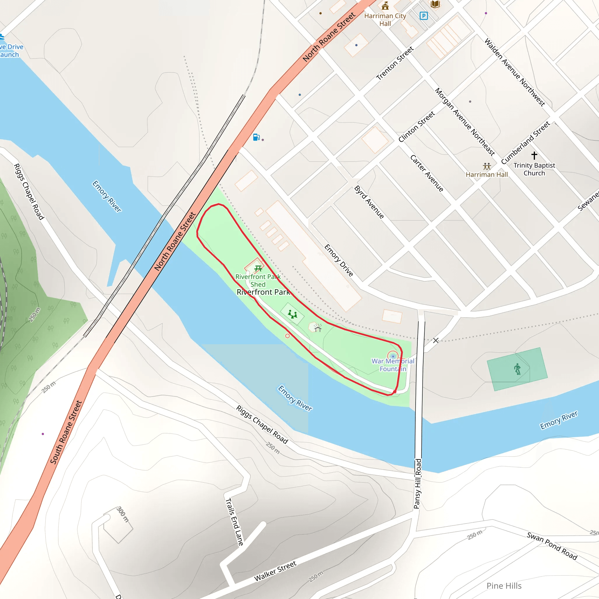 Riverfront Park Loop mobile static map
