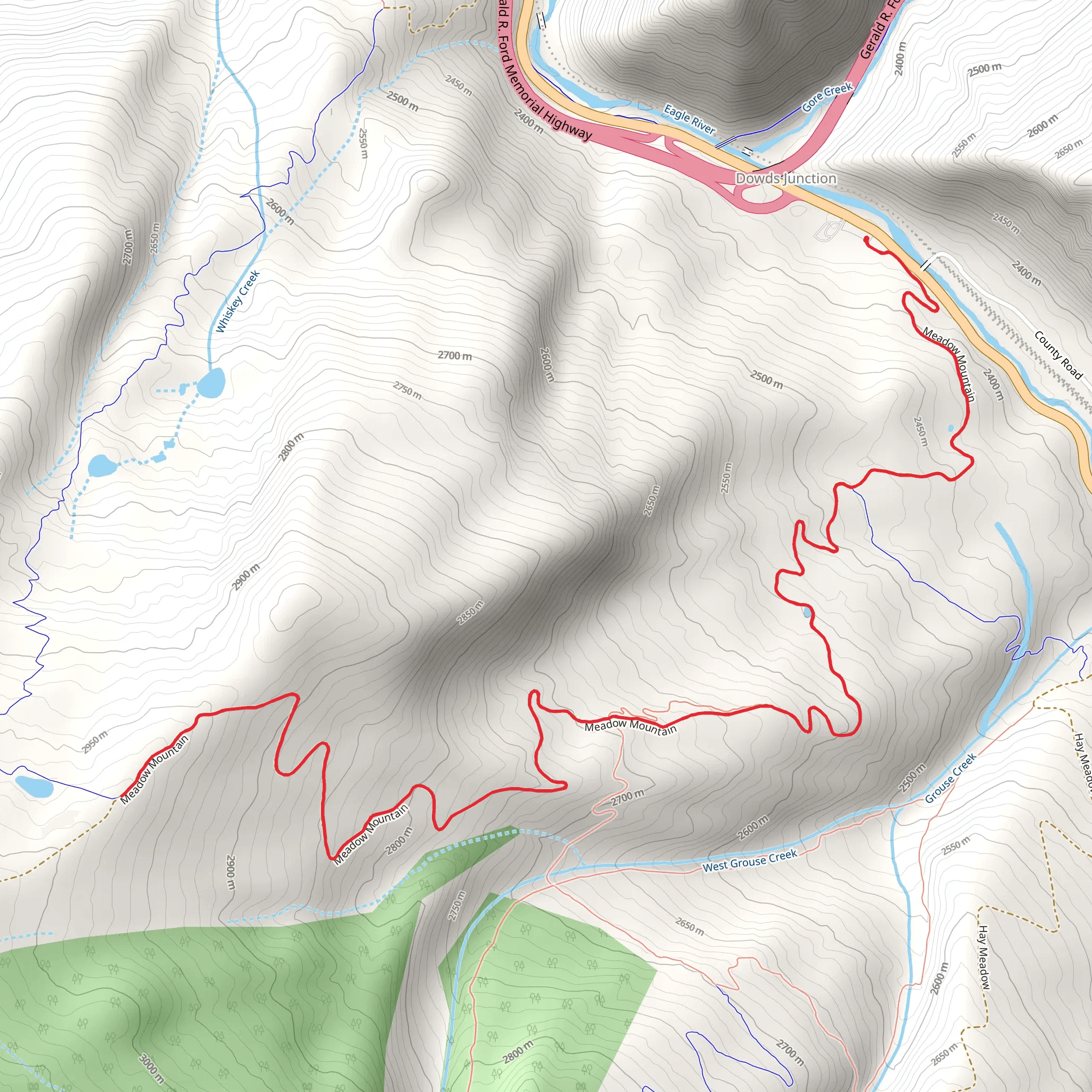 Meadow Mountain Trail mobile static map