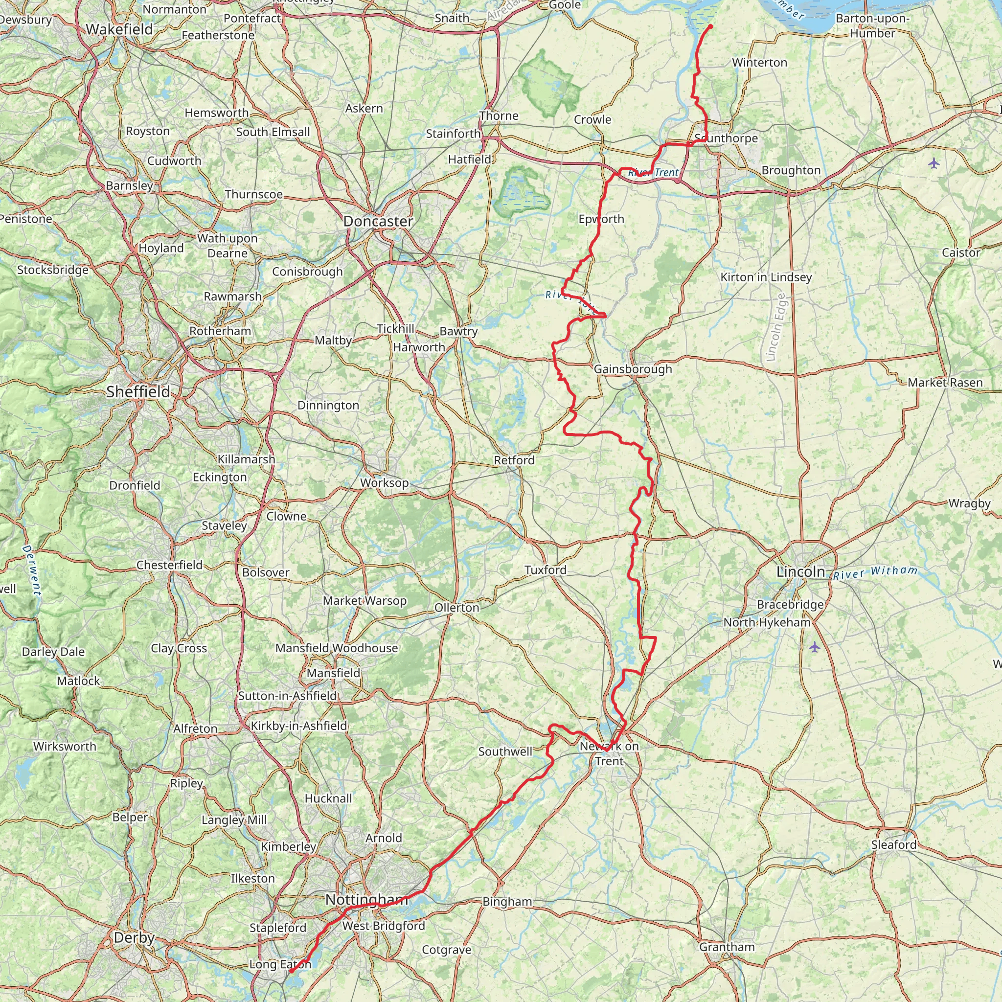 Trent Valley Way mobile static map