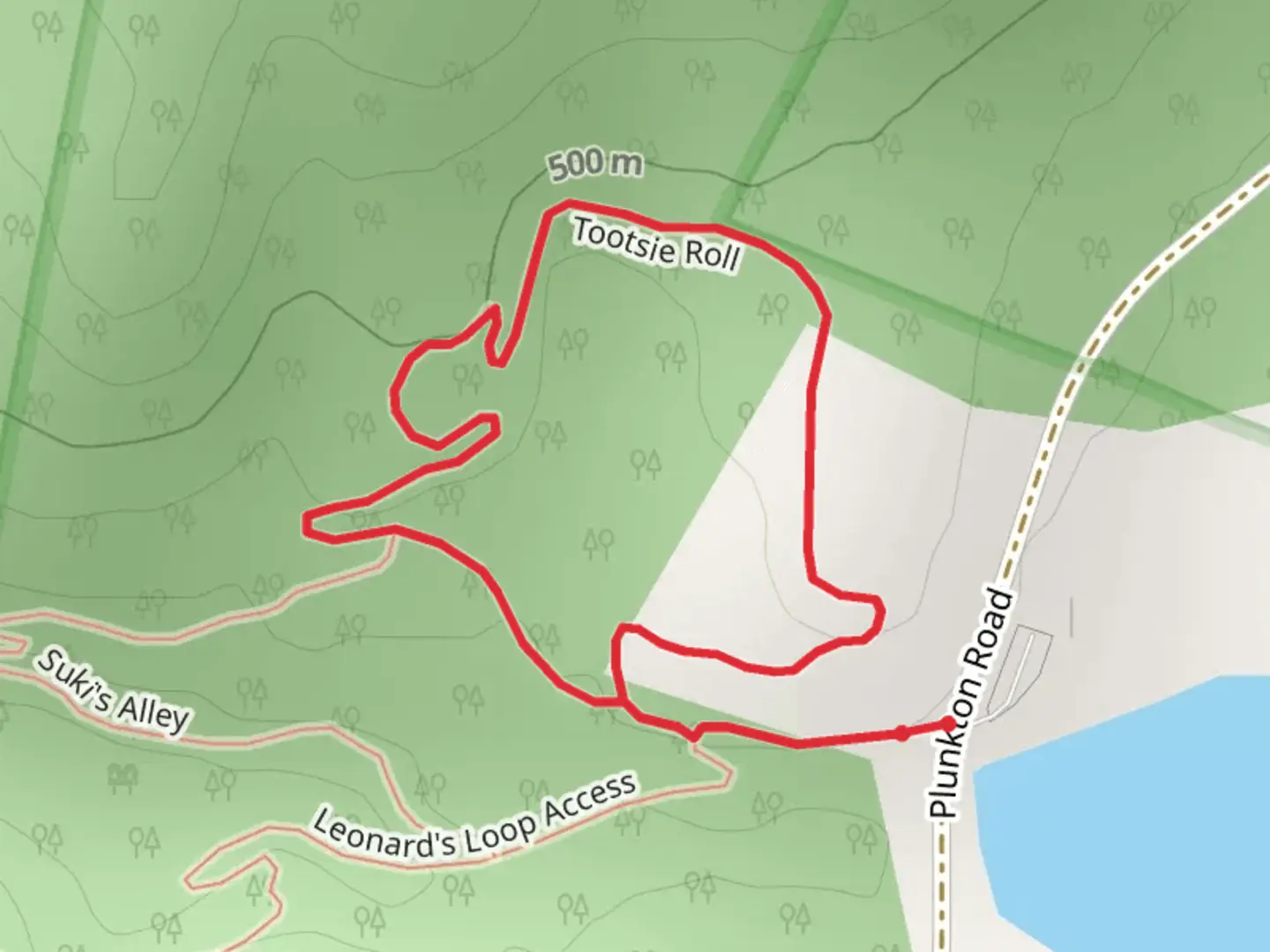An image depicting the trail Tootsie Roll Loop Trail and its surrounding area.