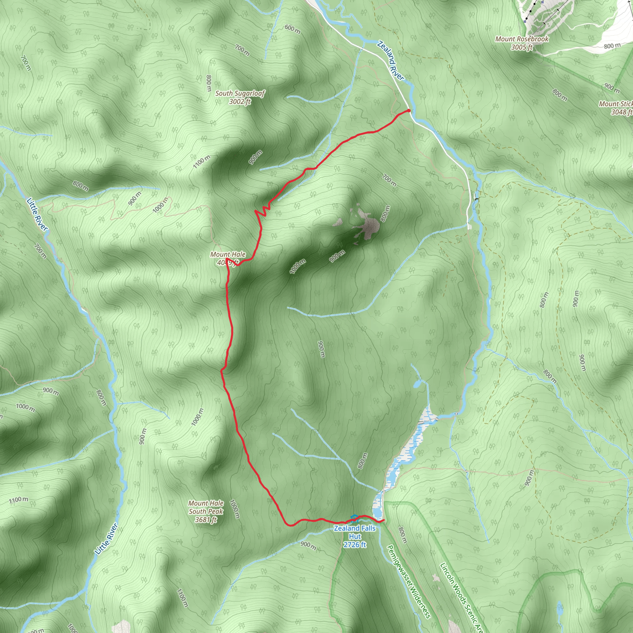 Mount Hale and Zealand Pond mobile static map