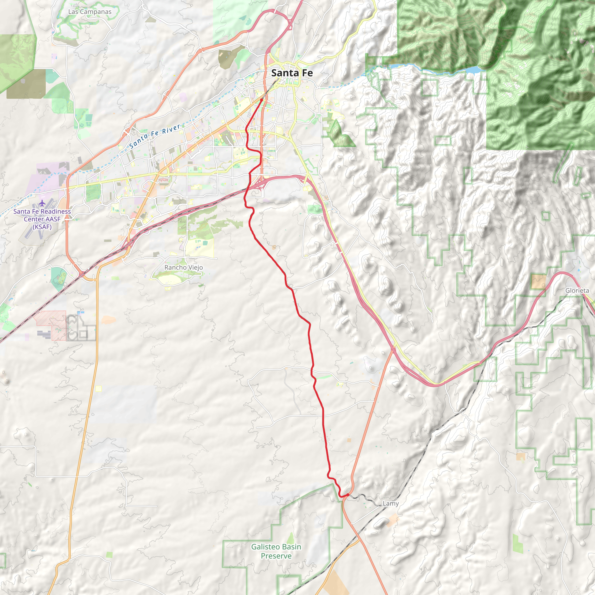 Santa Fe Rail Trail mobile static map
