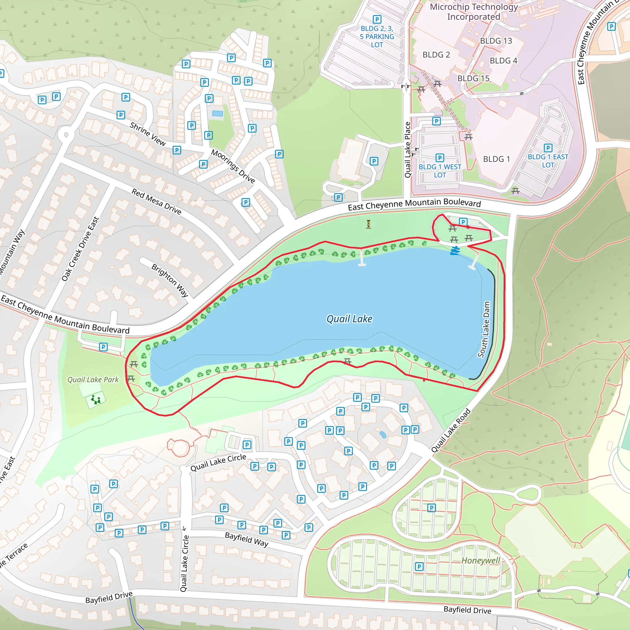 Quail Lake Loop mobile static map