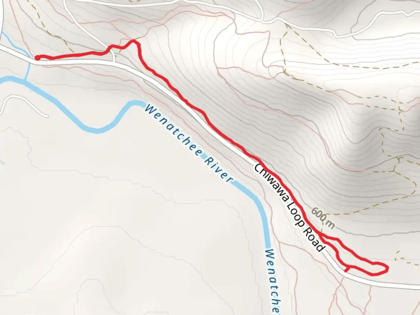 An image depicting the trail Squirrel Run and its surrounding area.