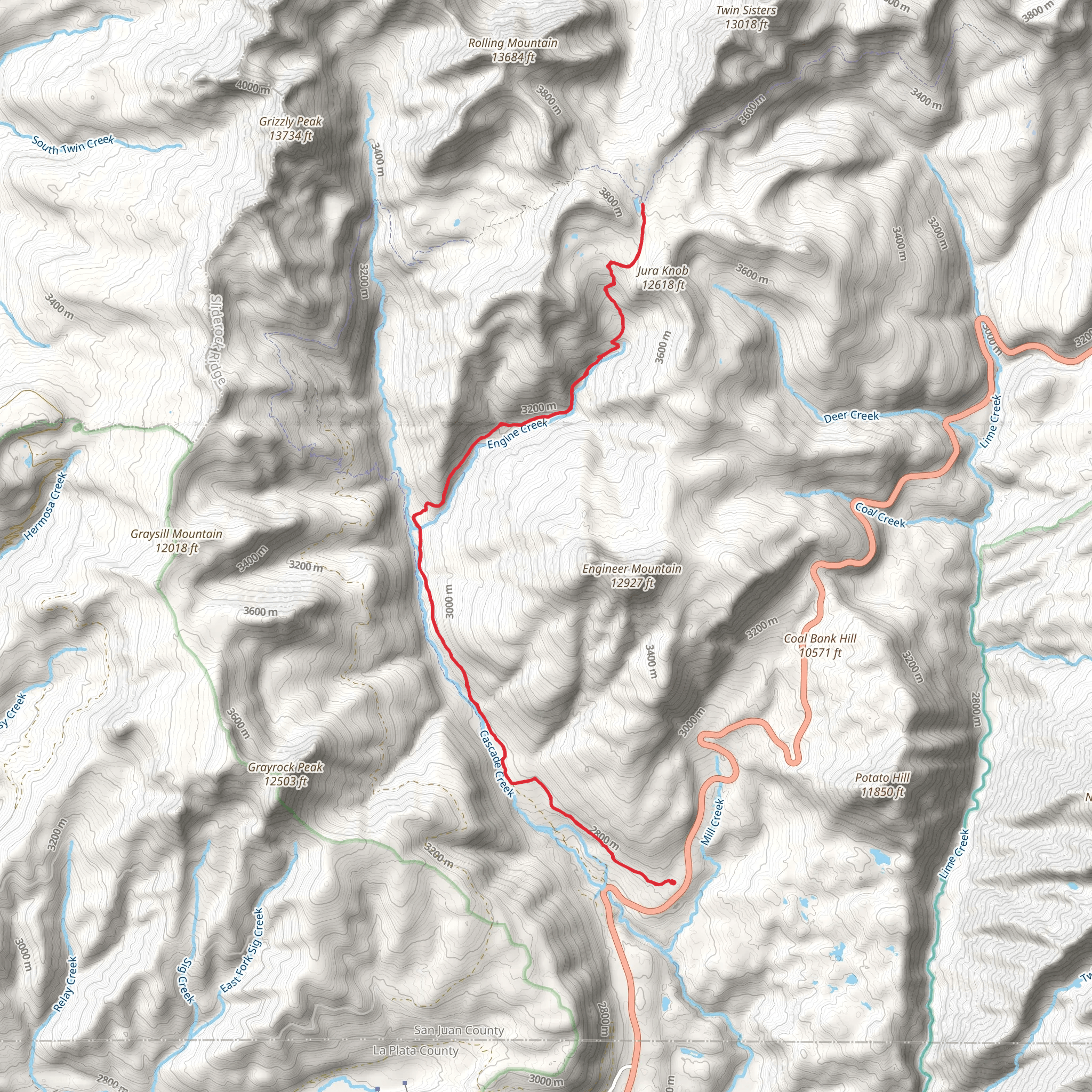 Engineer Mountain Trail mobile static map