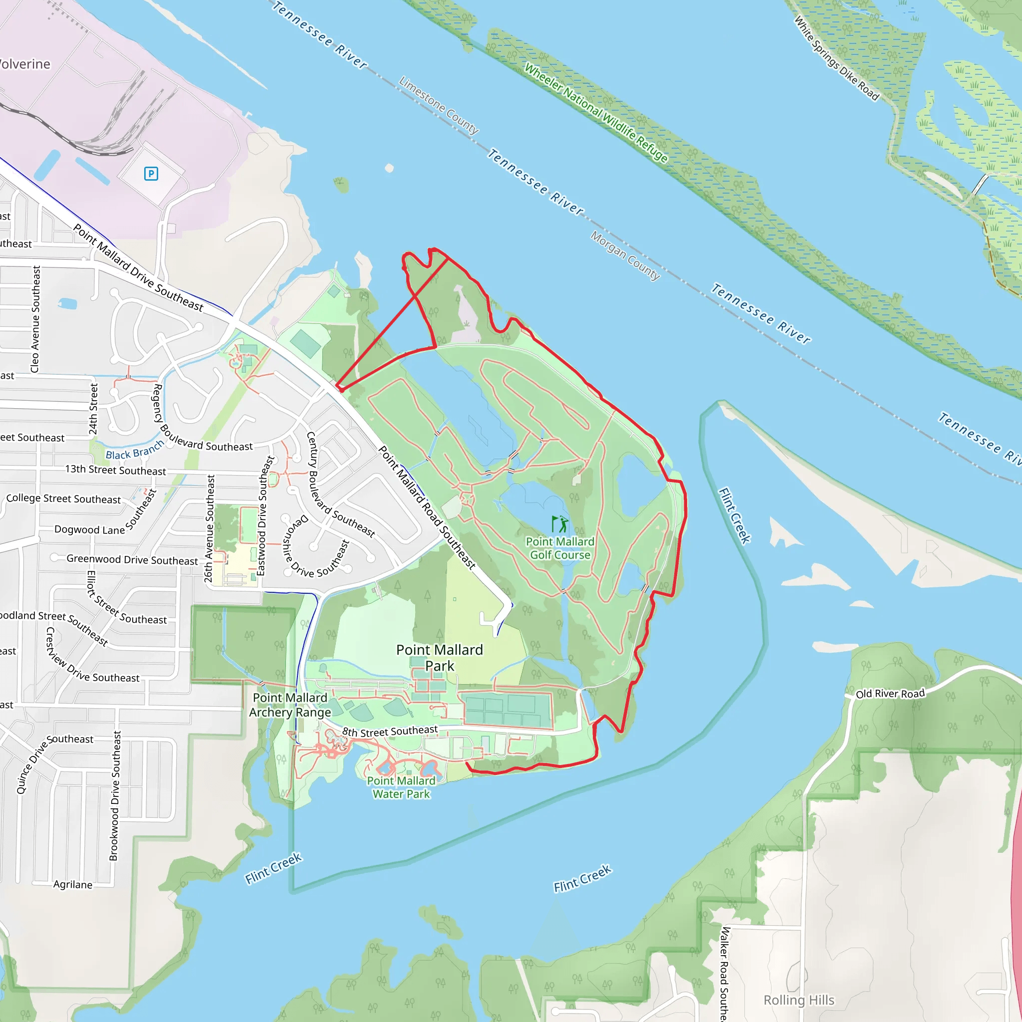 Point Mallard Walking Trail mobile static map