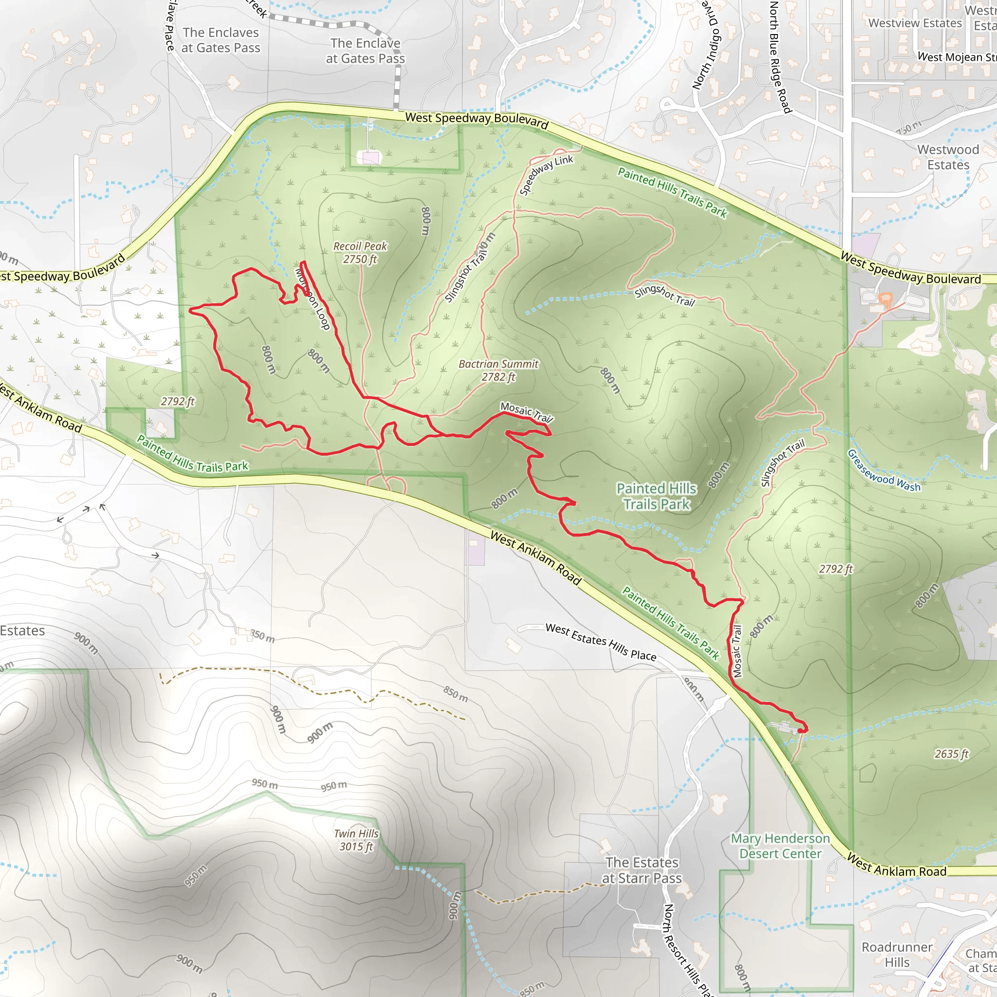 Monsoon Loop and Mosaic Trail mobile static map