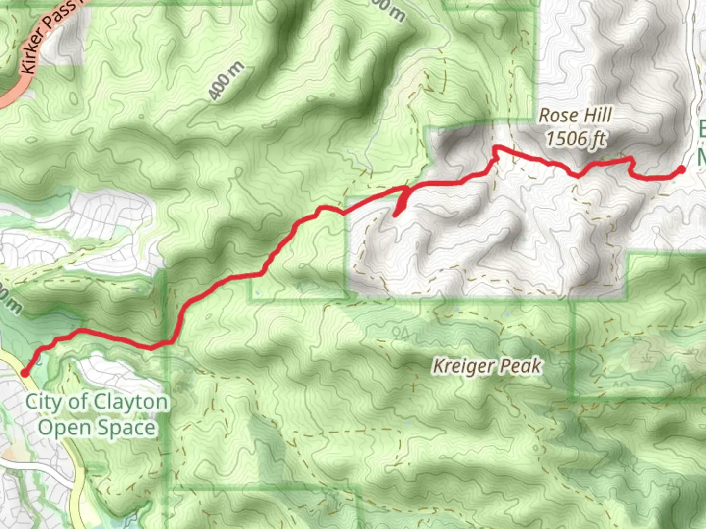 An image depicting the trail Manhattan Canyon and Nortonville Pass Trail and its surrounding area.