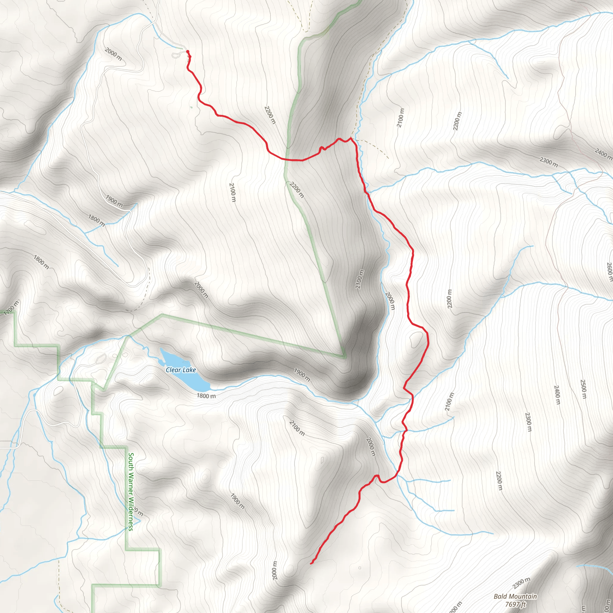 Mill Creek South Trail mobile static map