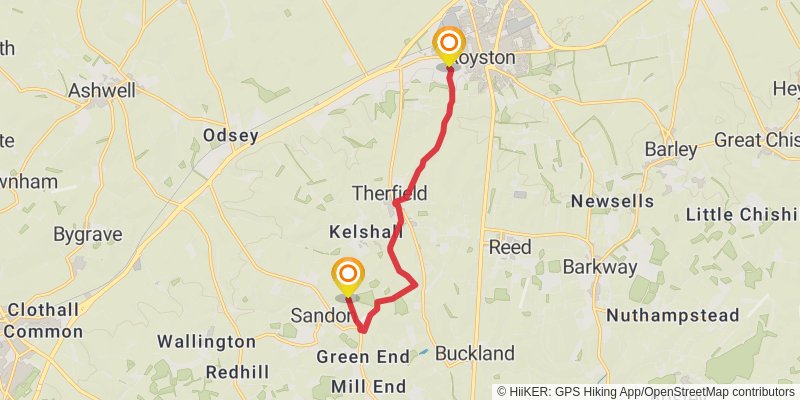 Hertfordshire Way alt 1 Map