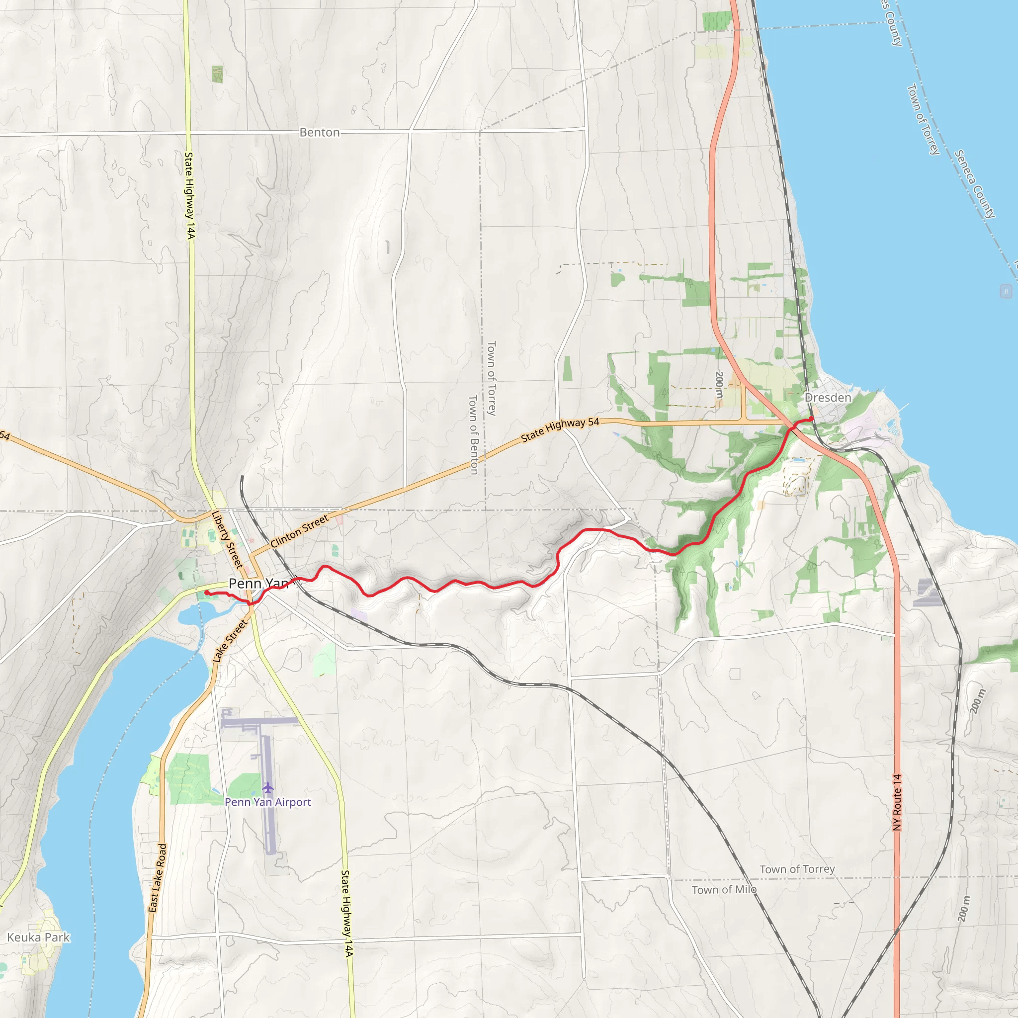 Keuka Lake Outlet Trail mobile static map
