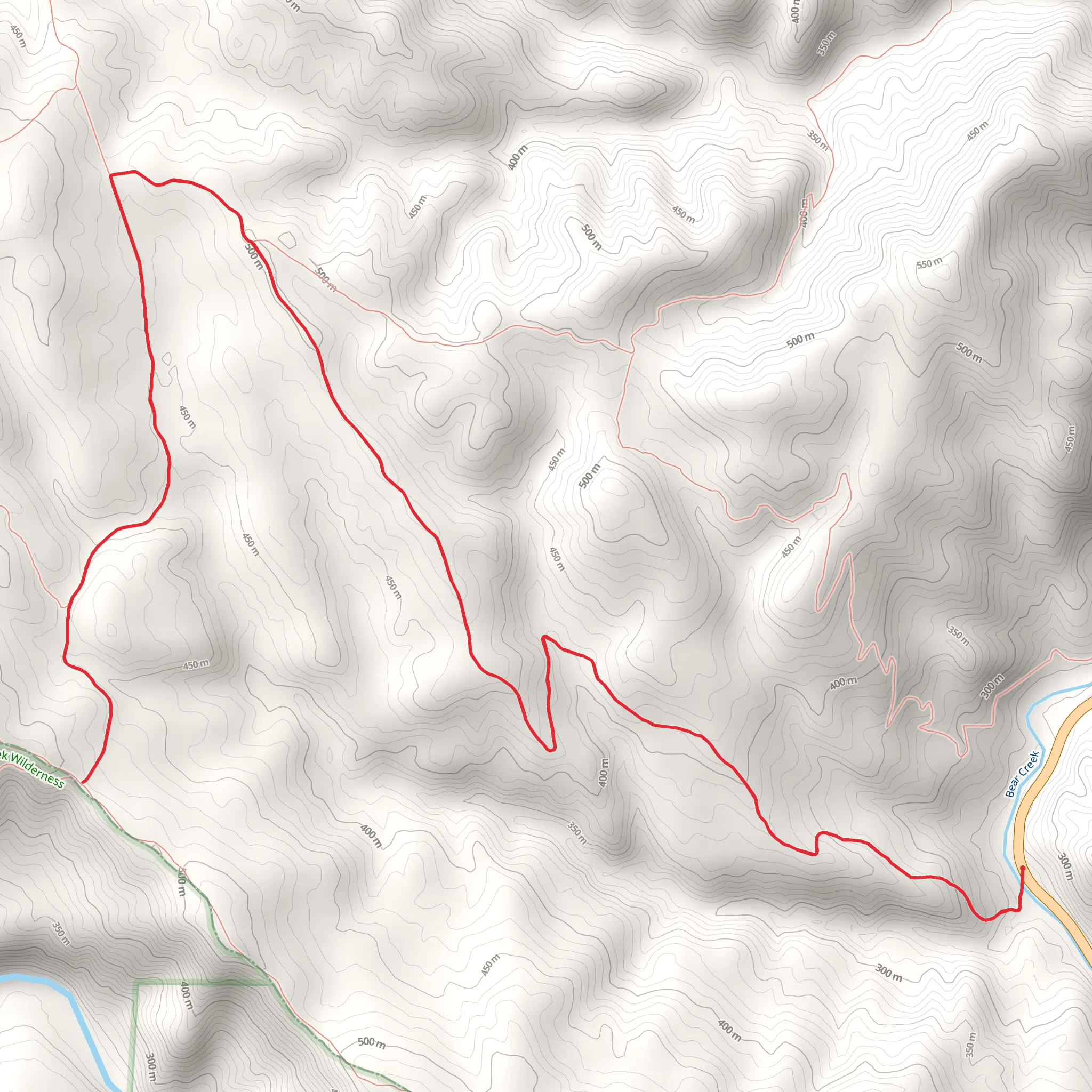 Brophy Canyon to Bear Creek Trail mobile static map