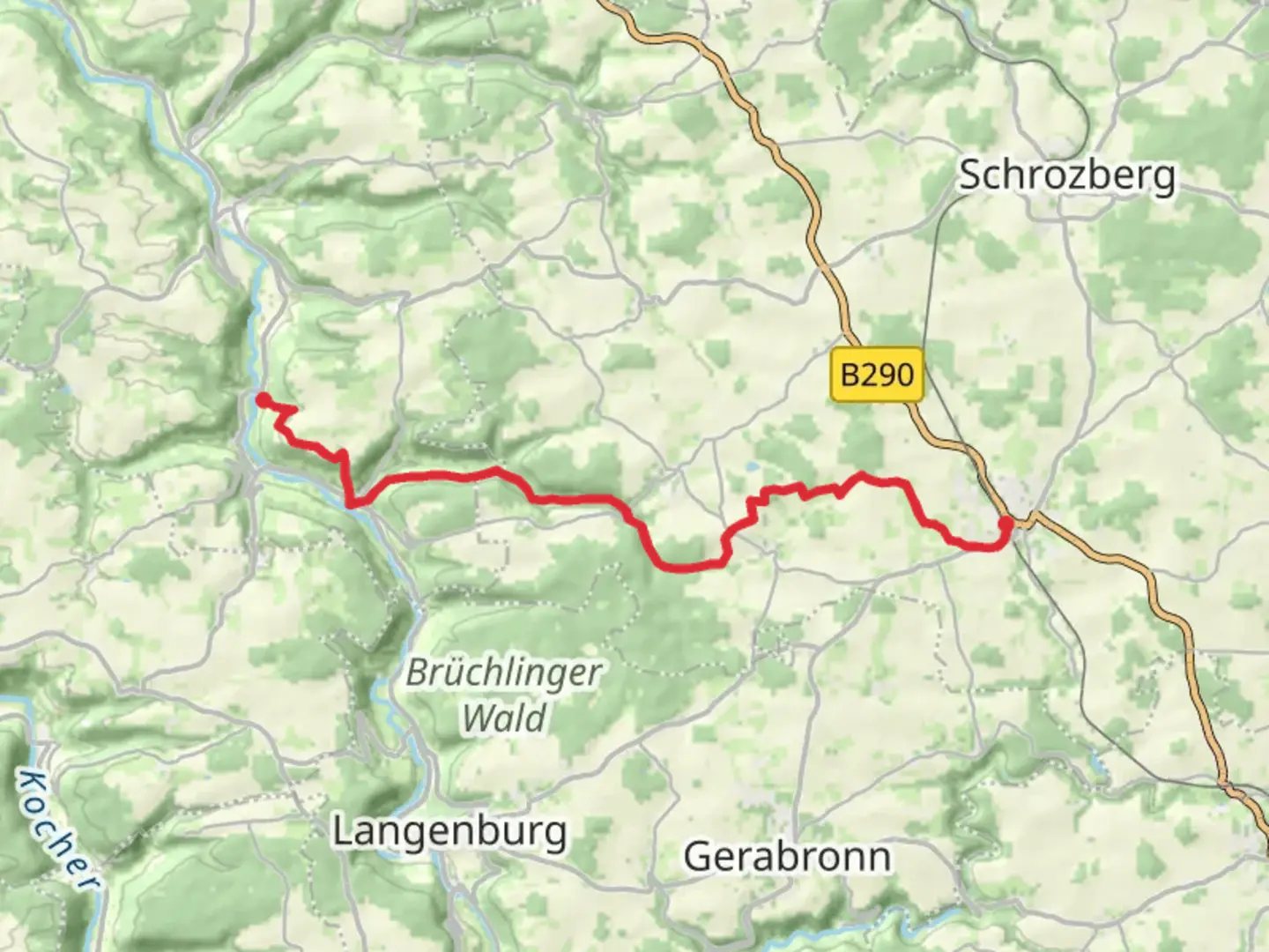An image depicting the trail Heimhausen to Blaufelden Walk and its surrounding area.