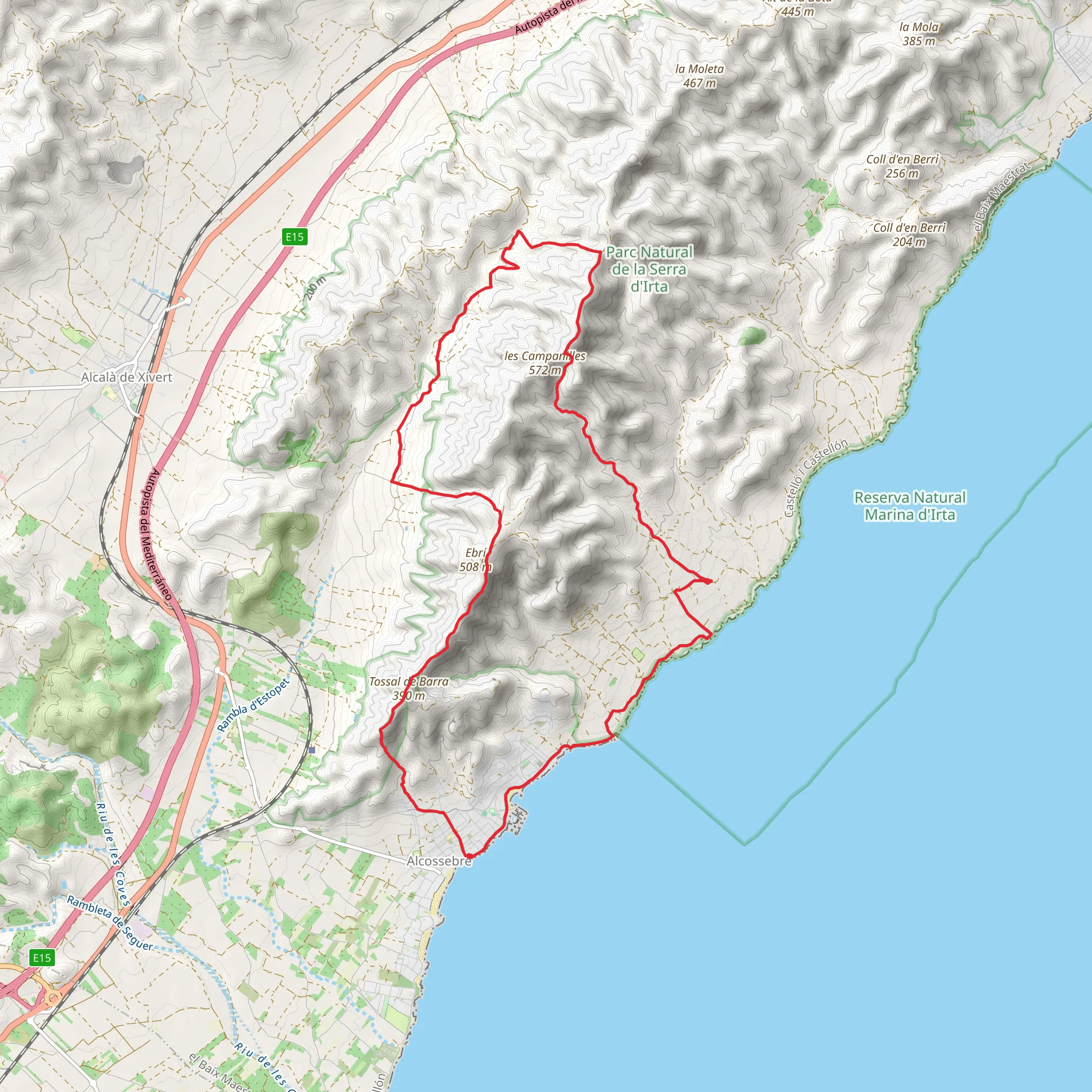 Irta - Camapanilles - Cañada Real - Del Clot de Diumenge PR CV 431 mobile static map