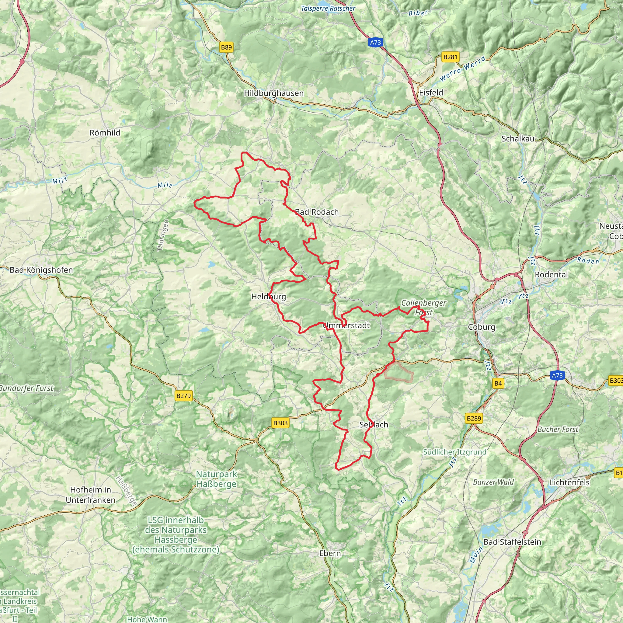 Zweiländerweg Rodachtal mobile static map