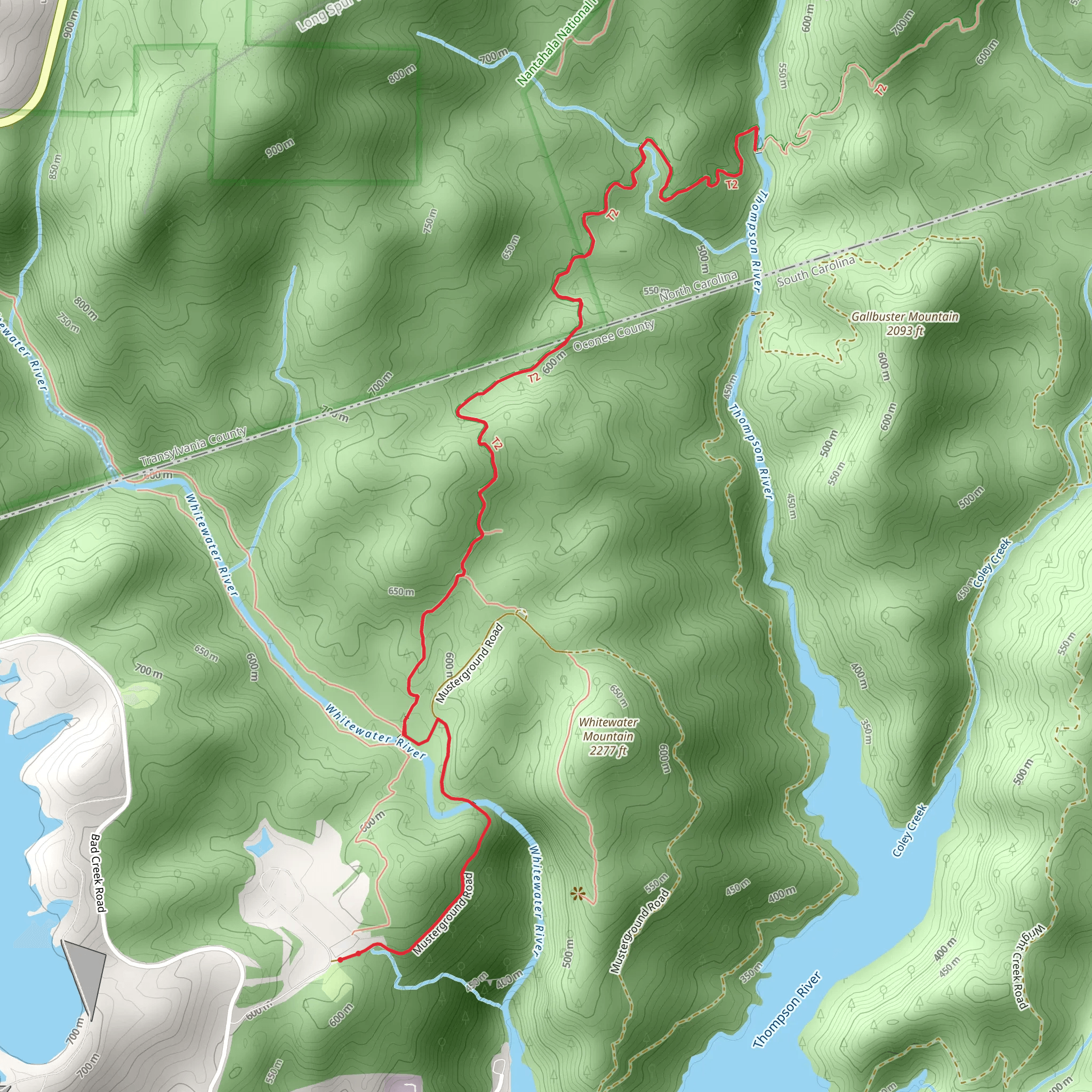 Thompson River via Foothills Trail mobile static map