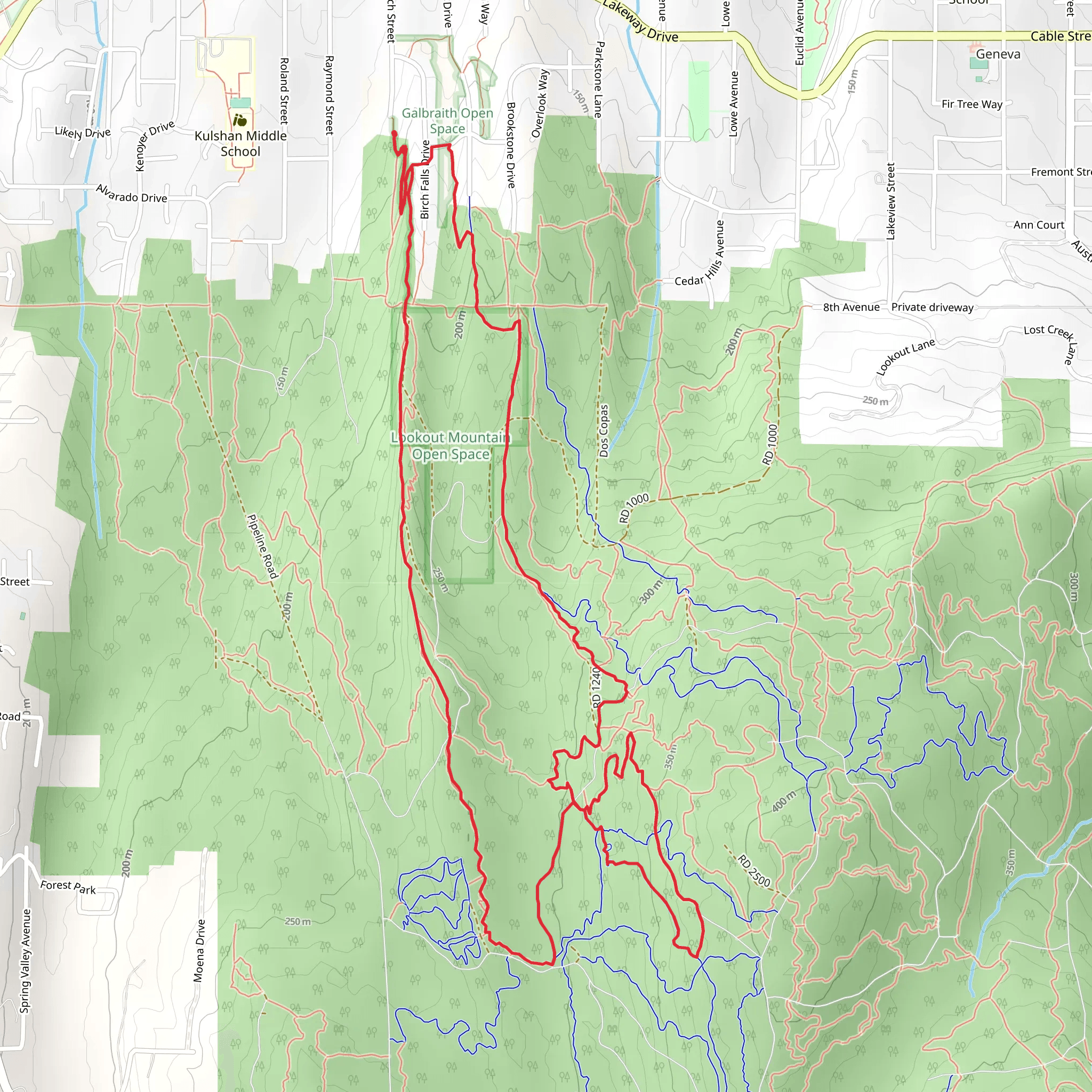 Ridge Trail and El Pollo Elastico Loop mobile static map