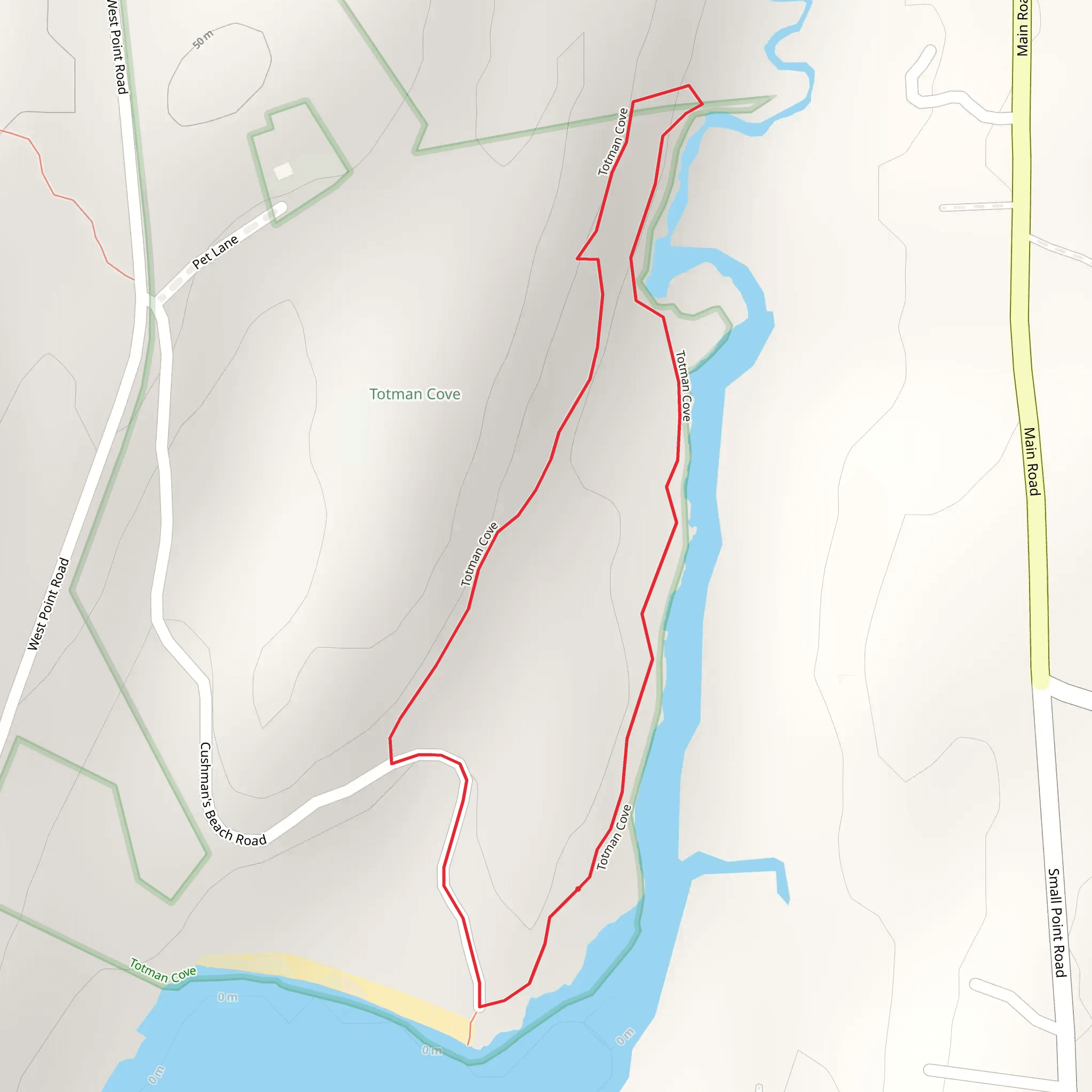 Totman Cove Loop mobile static map